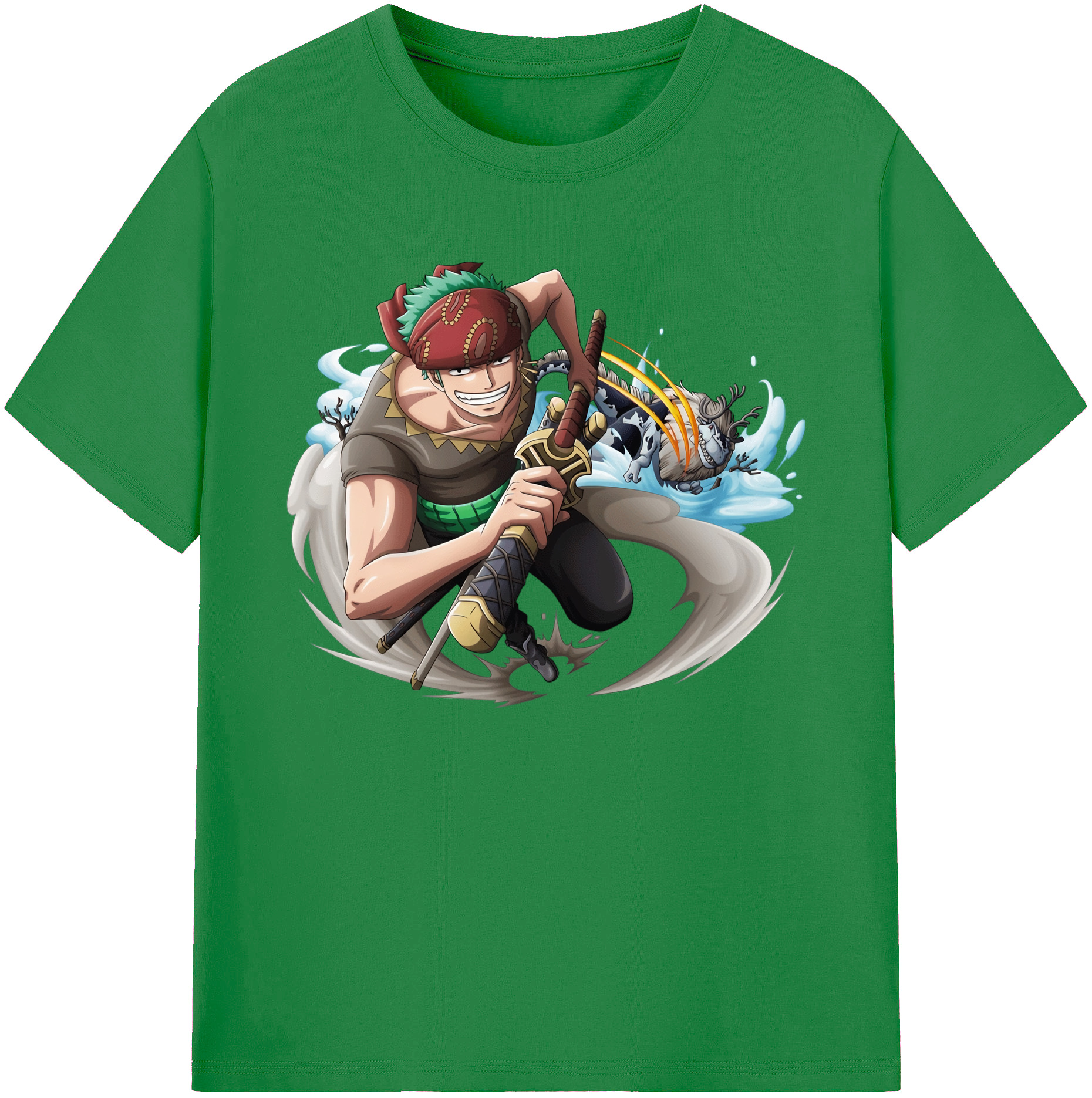 ワンピース ロロノア・ゾロ ONE PIECE Roronoa Zoro 綿100％ メンズ半袖Tシャツ｜肌触りやわらか＆通気性