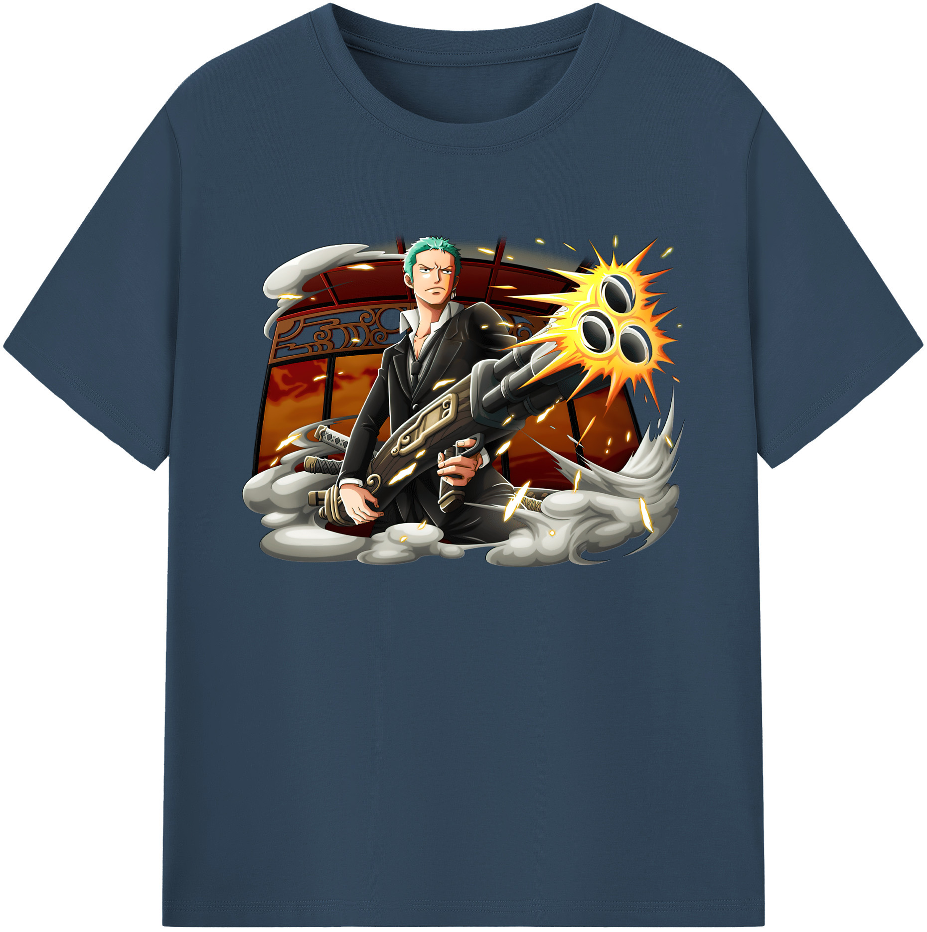 ワンピース ロロノア・ゾロ ONE PIECE Roronoa Zoro 綿100％ メンズ半袖Tシャツ｜肌触りやわらか＆通気性