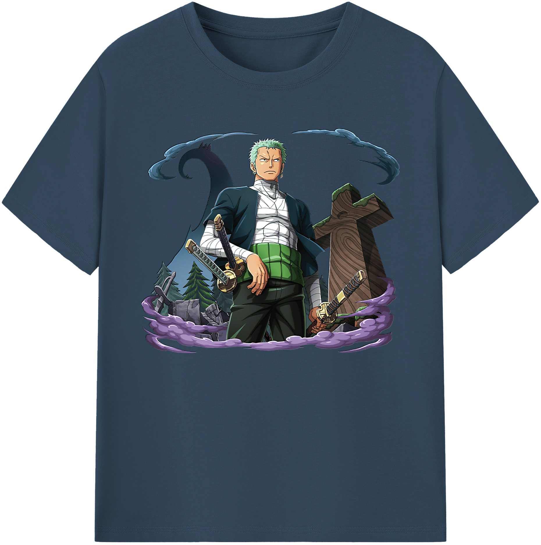 ワンピース ロロノア・ゾロ ONE PIECE Roronoa Zoro 綿100％ メンズ半袖Tシャツ｜肌触りやわらか＆通気性