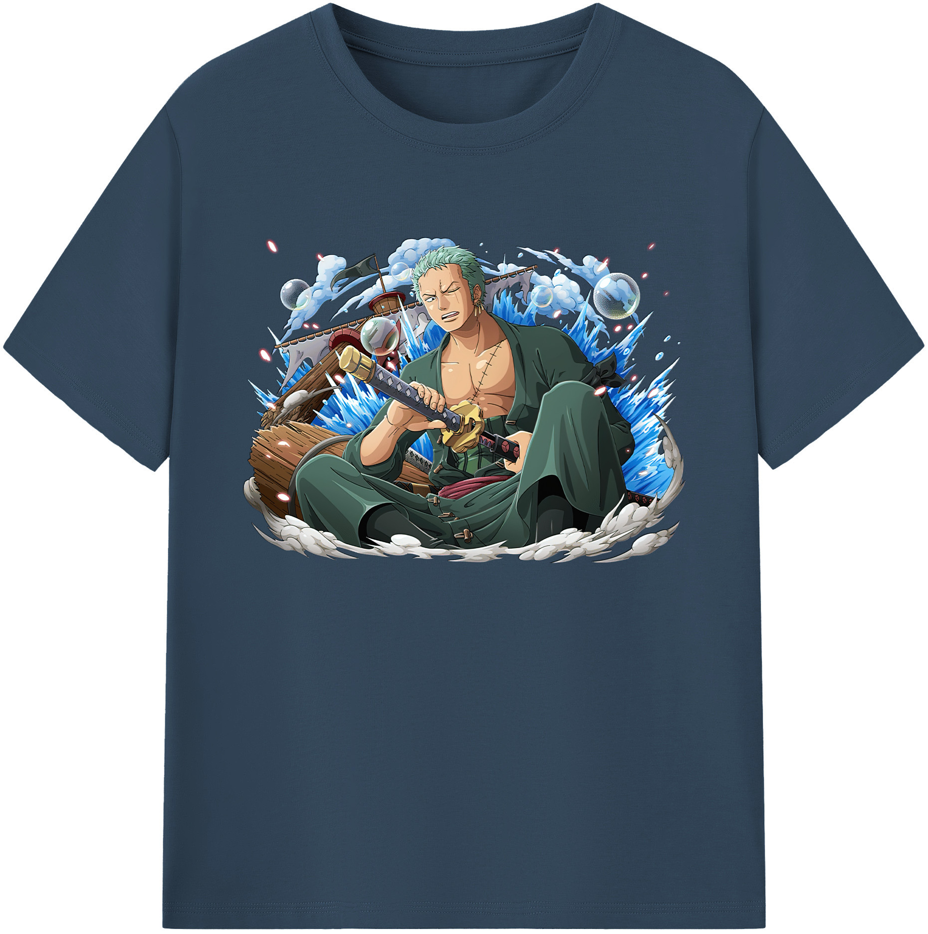 ワンピース ロロノア・ゾロ ONE PIECE Roronoa Zoro 綿100％ メンズ半袖Tシャツ｜肌触りやわらか＆通気性