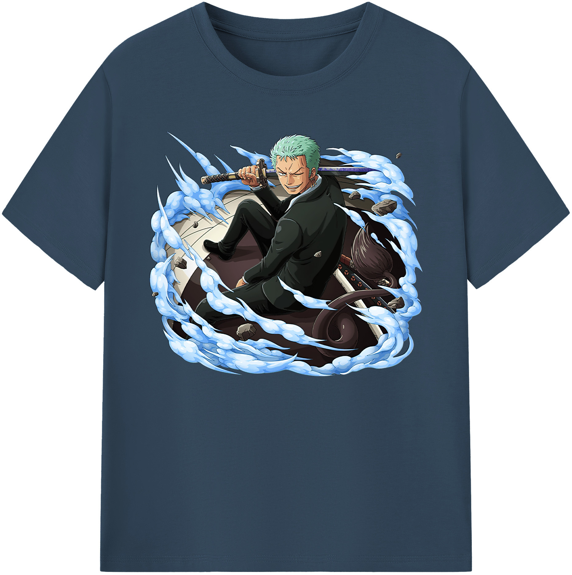 ワンピース ロロノア・ゾロ ONE PIECE Roronoa Zoro 綿100％ メンズ半袖Tシャツ｜肌触りやわらか＆通気性
