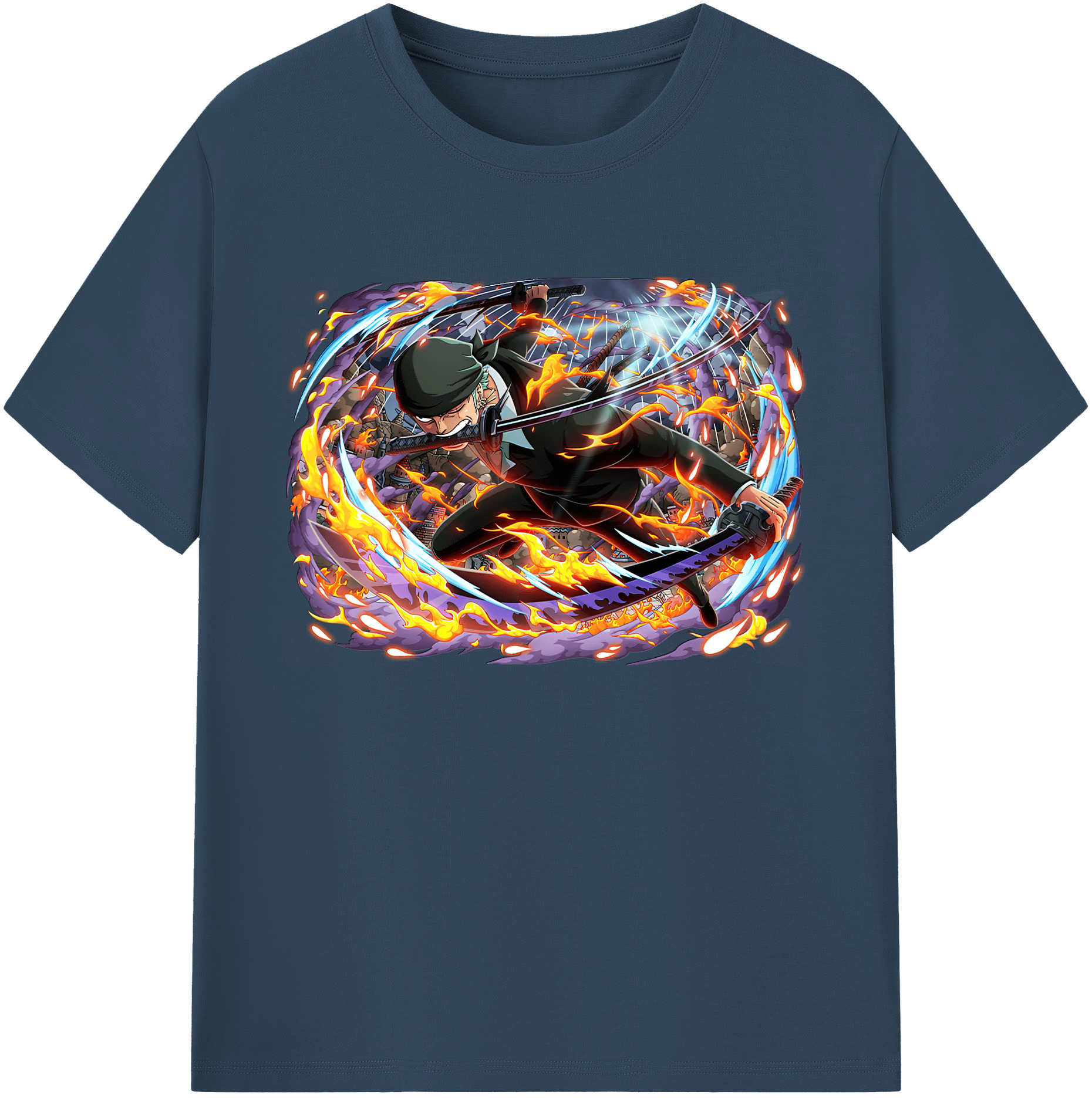 ワンピース ロロノア・ゾロ ONE PIECE Roronoa Zoro 綿100％ メンズ半袖Tシャツ｜肌触りやわらか＆通気性