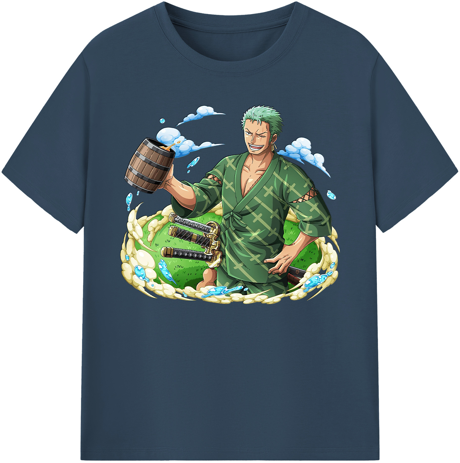 ワンピース ロロノア・ゾロ ONE PIECE Roronoa Zoro 綿100％ メンズ半袖Tシャツ｜肌触りやわらか＆通気性