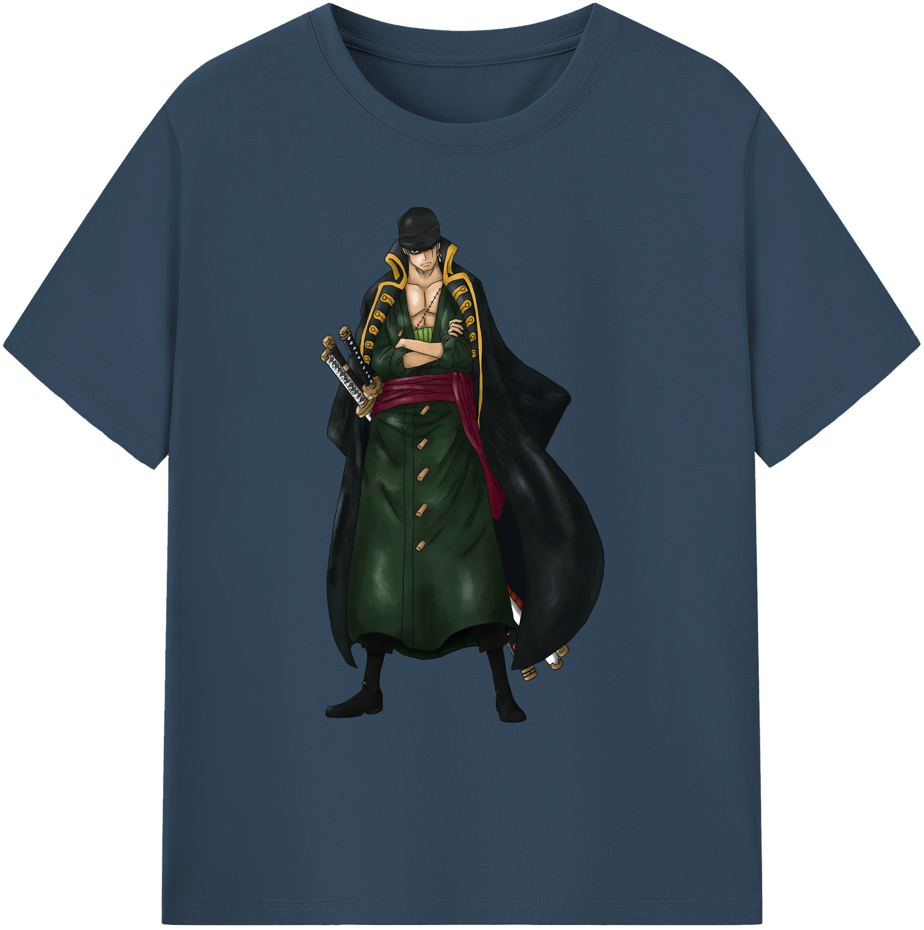 ワンピース ロロノア・ゾロ ONE PIECE Roronoa Zoro 綿100％ メンズ半袖Tシャツ｜肌触りやわらか＆通気性