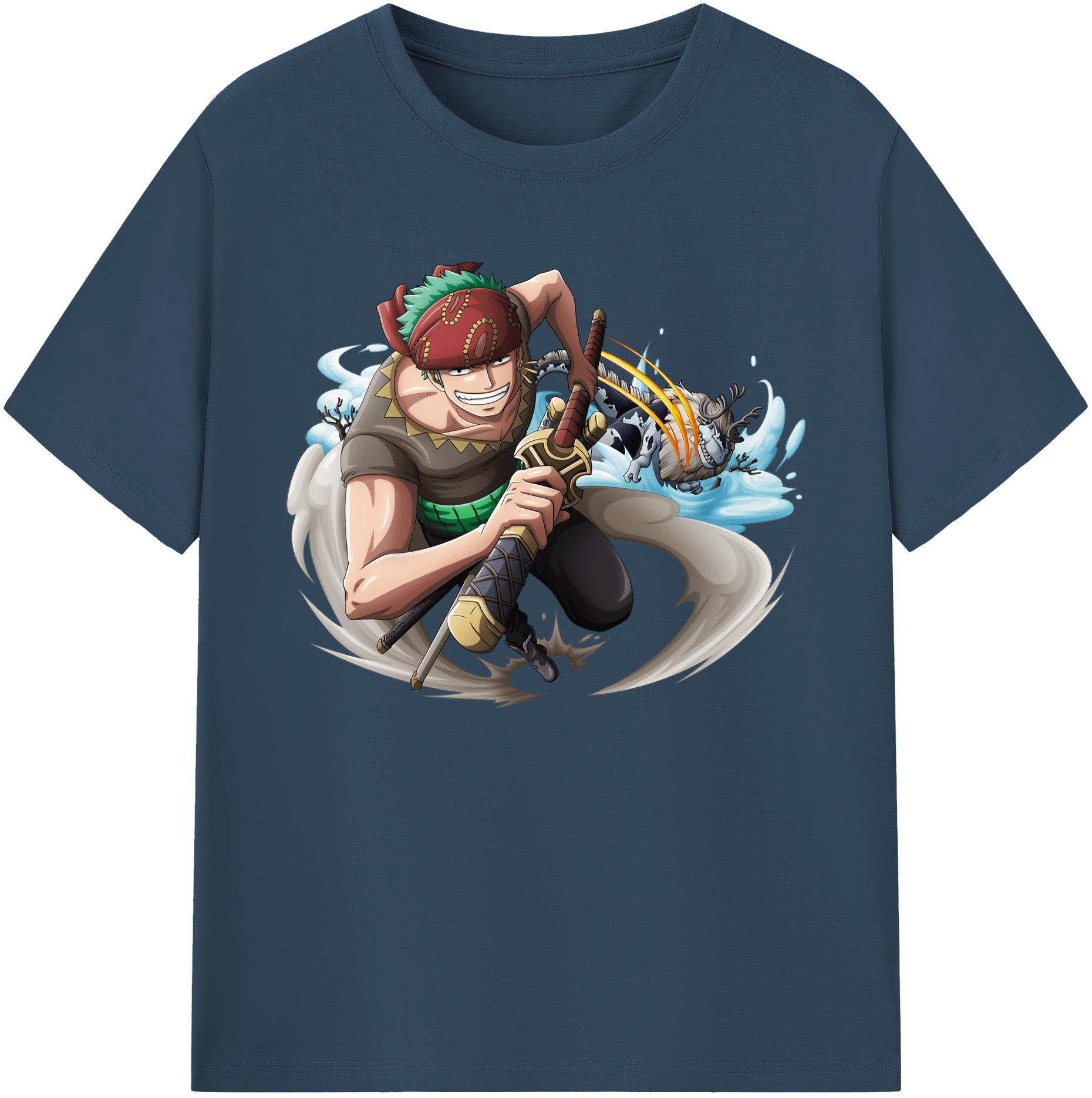 ワンピース ロロノア・ゾロ ONE PIECE Roronoa Zoro 綿100％ メンズ半袖Tシャツ｜肌触りやわらか＆通気性