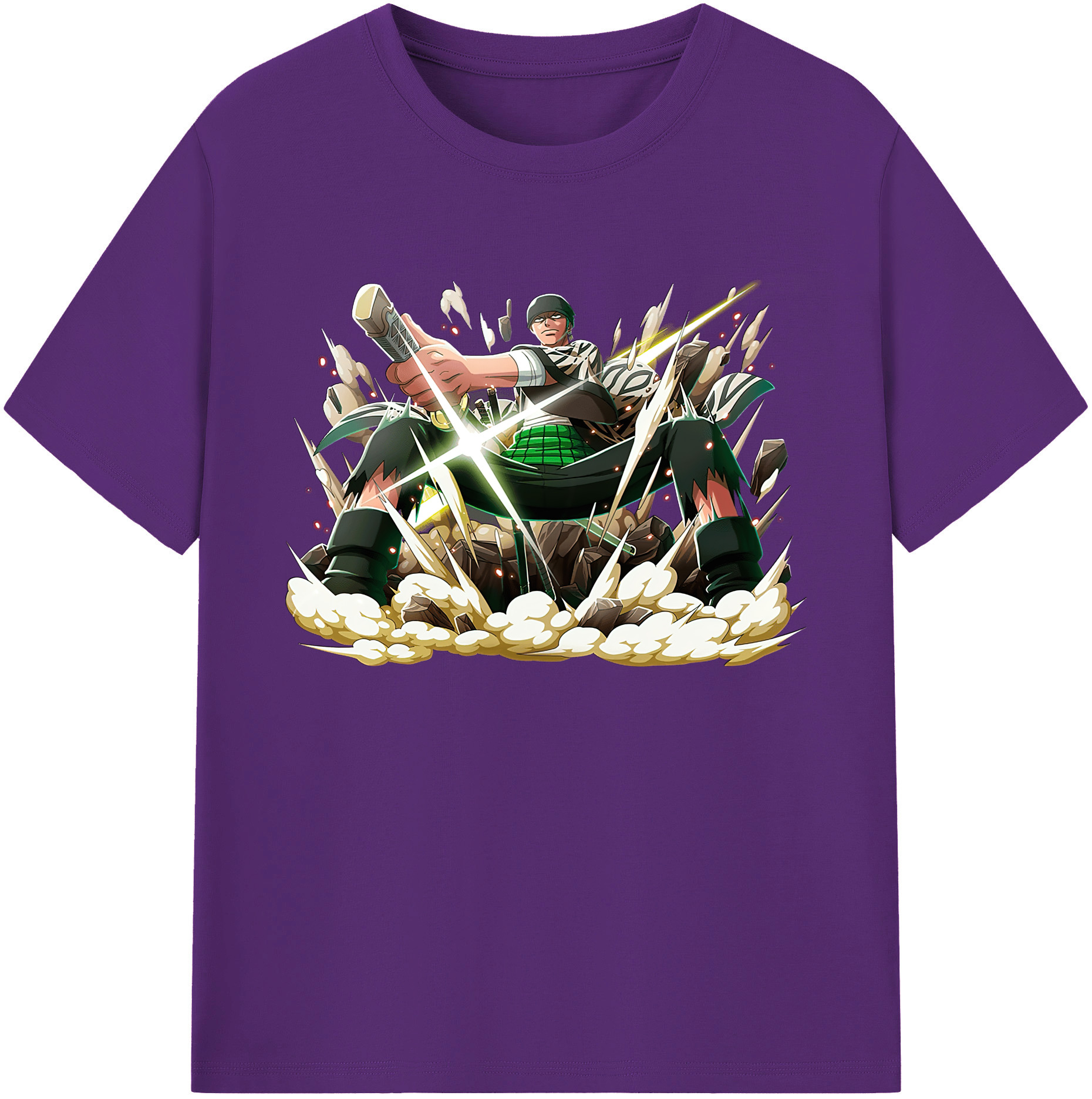 ワンピース ロロノア・ゾロ ONE PIECE Roronoa Zoro 綿100％ メンズ半袖Tシャツ｜肌触りやわらか＆通気性