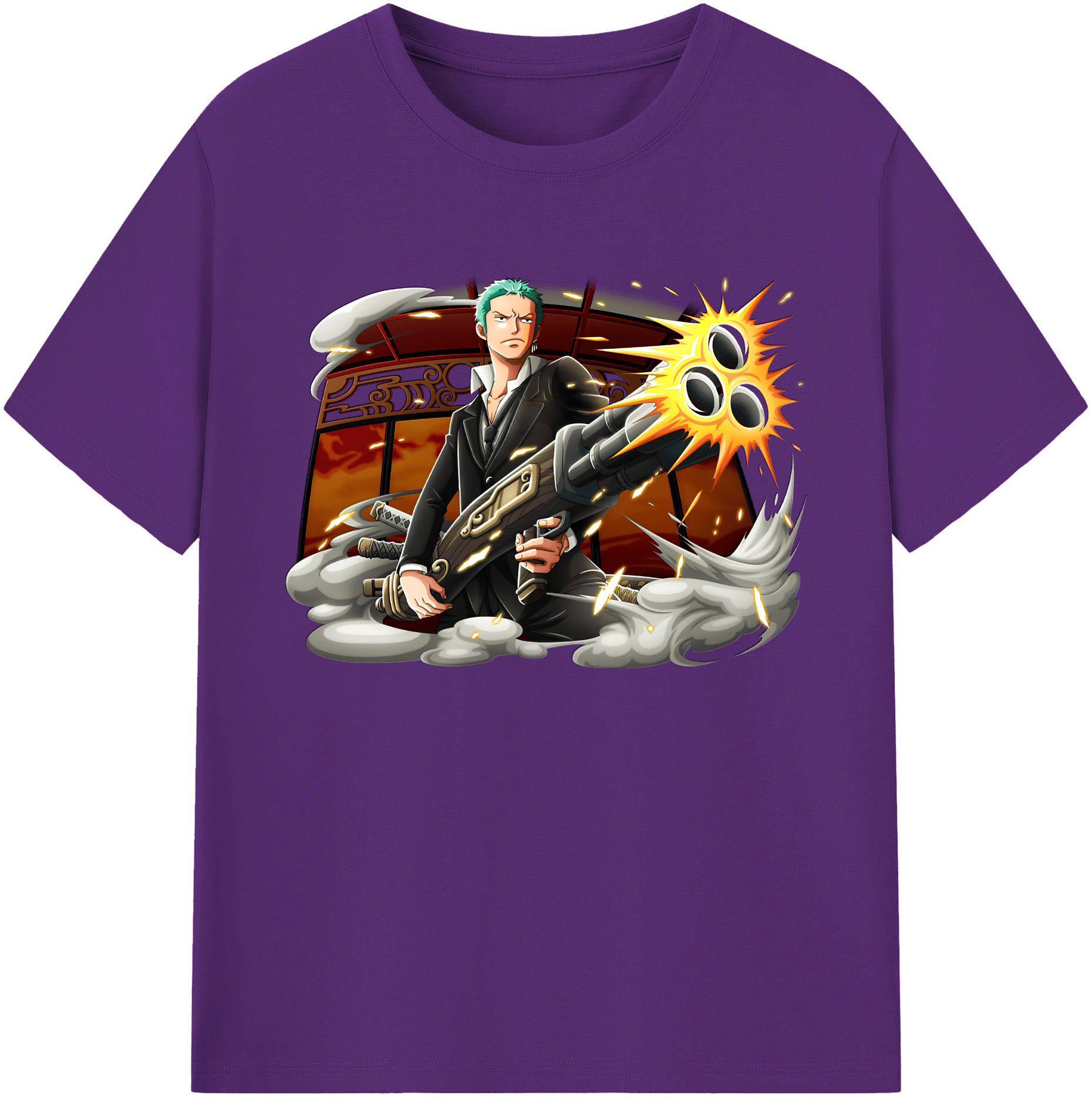 ワンピース ロロノア・ゾロ ONE PIECE Roronoa Zoro 綿100％ メンズ半袖Tシャツ｜肌触りやわらか＆通気性