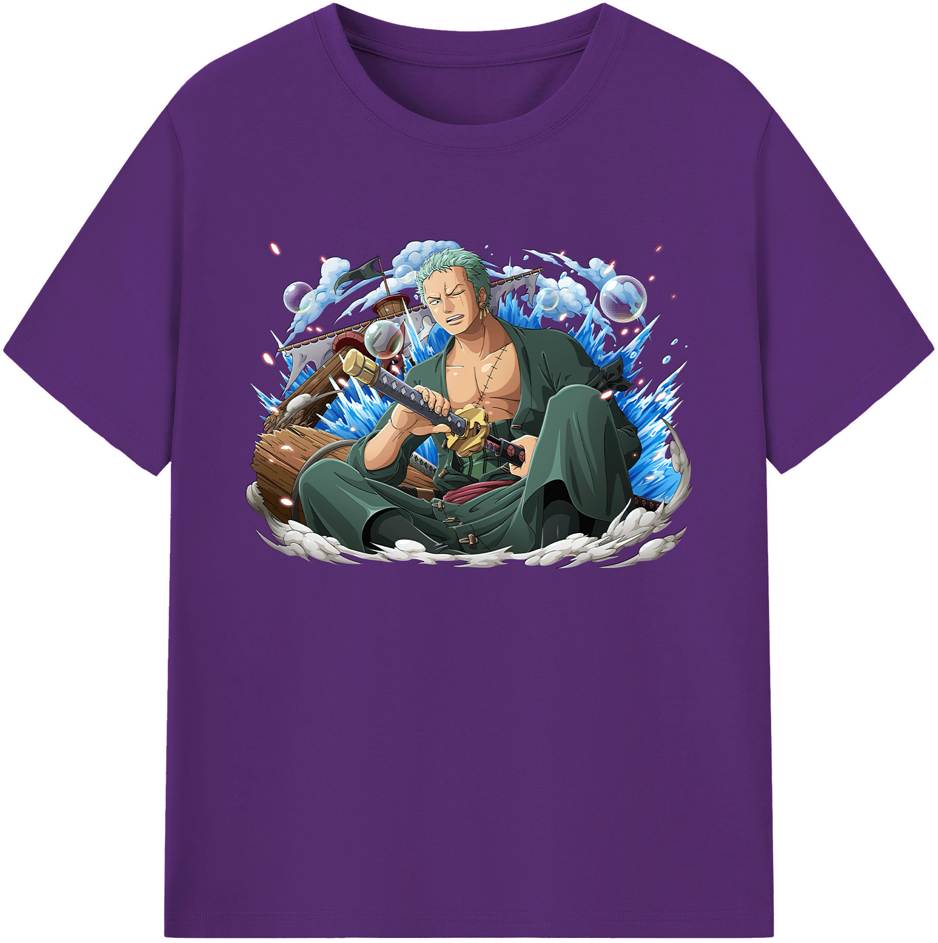 ワンピース ロロノア・ゾロ ONE PIECE Roronoa Zoro 綿100％ メンズ半袖Tシャツ｜肌触りやわらか＆通気性