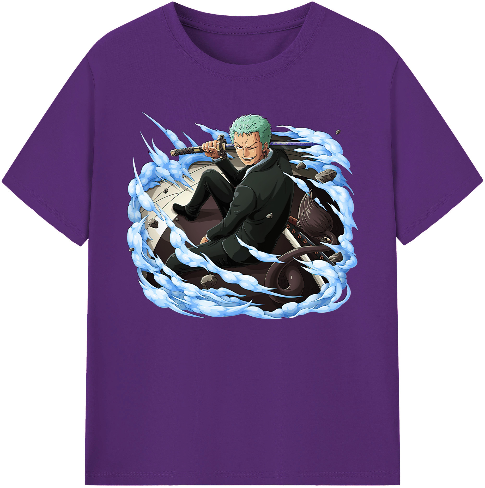 ワンピース ロロノア・ゾロ ONE PIECE Roronoa Zoro 綿100％ メンズ半袖Tシャツ｜肌触りやわらか＆通気性