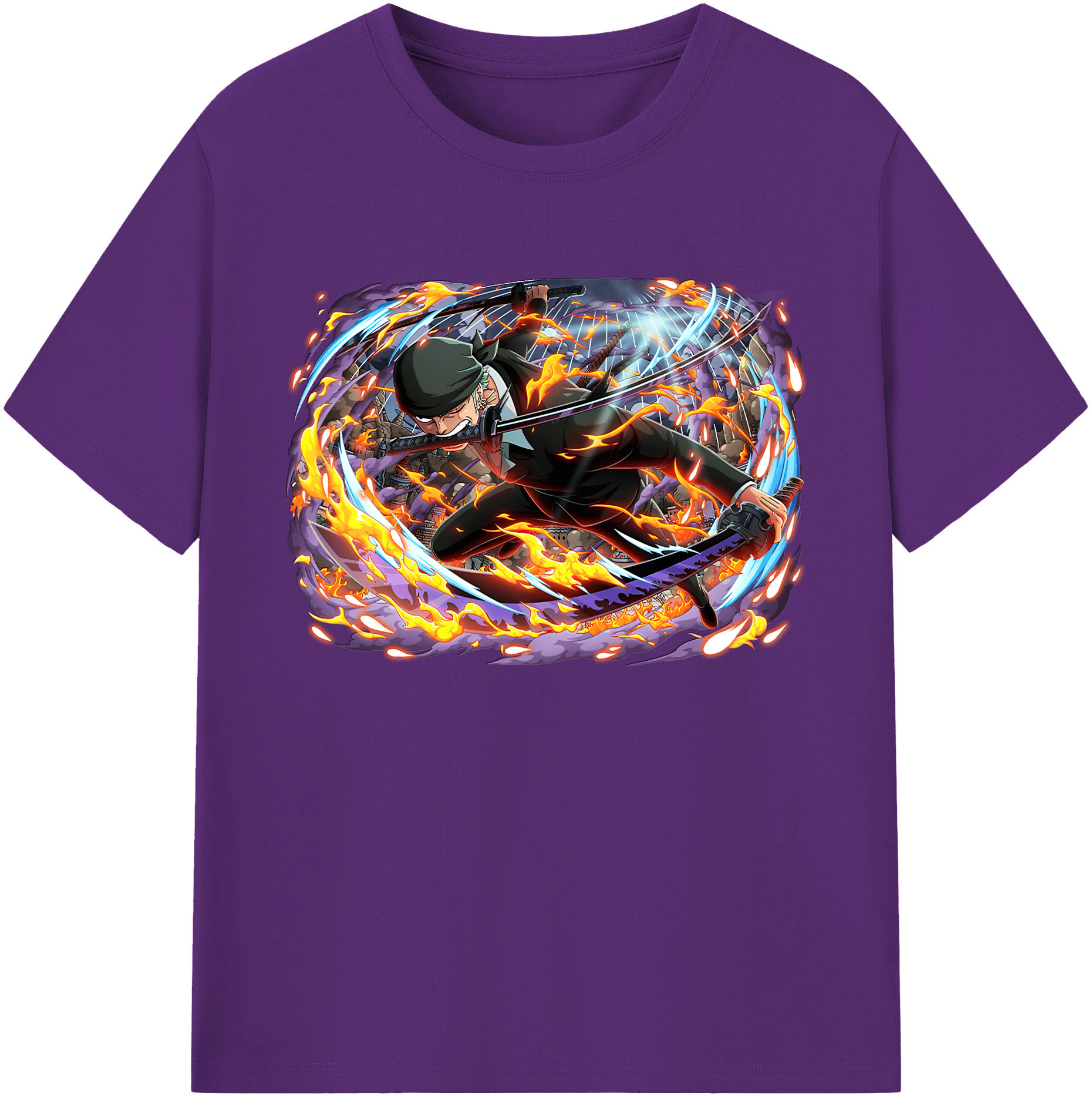 ワンピース ロロノア・ゾロ ONE PIECE Roronoa Zoro 綿100％ メンズ半袖Tシャツ｜肌触りやわらか＆通気性
