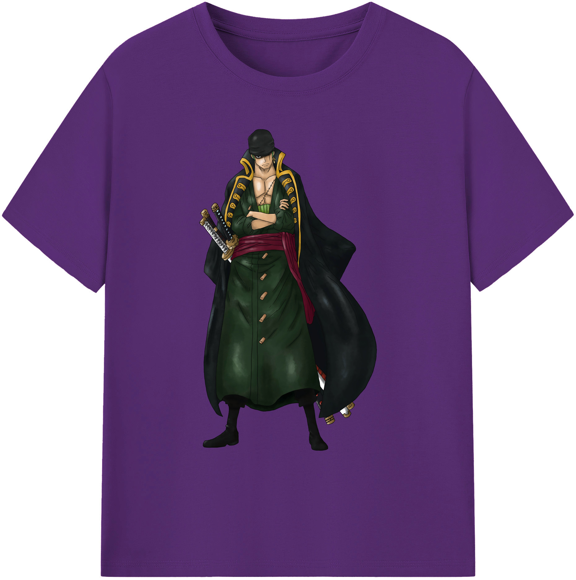 ワンピース ロロノア・ゾロ ONE PIECE Roronoa Zoro 綿100％ メンズ半袖Tシャツ｜肌触りやわらか＆通気性