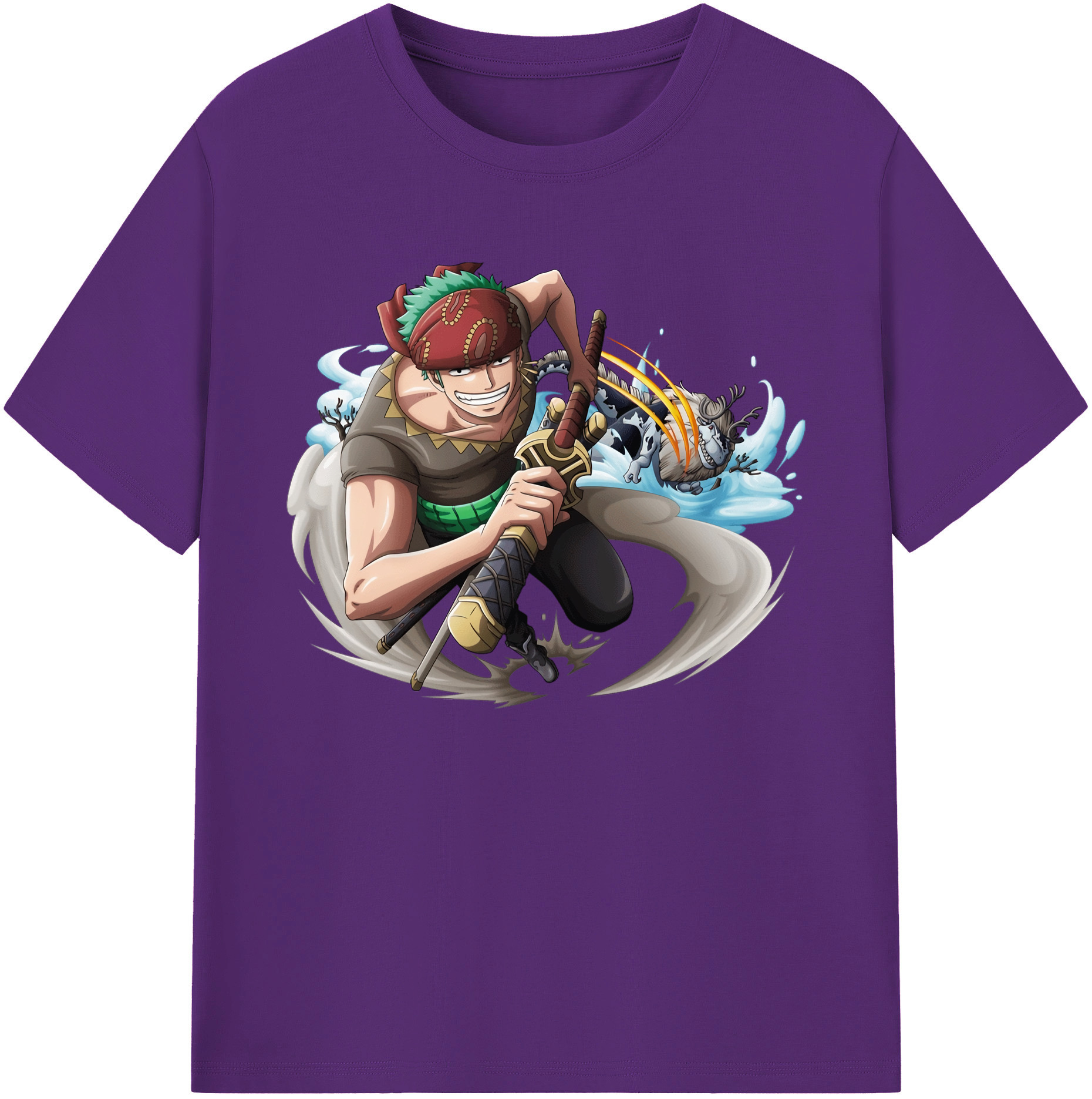ワンピース ロロノア・ゾロ ONE PIECE Roronoa Zoro 綿100％ メンズ半袖Tシャツ｜肌触りやわらか＆通気性