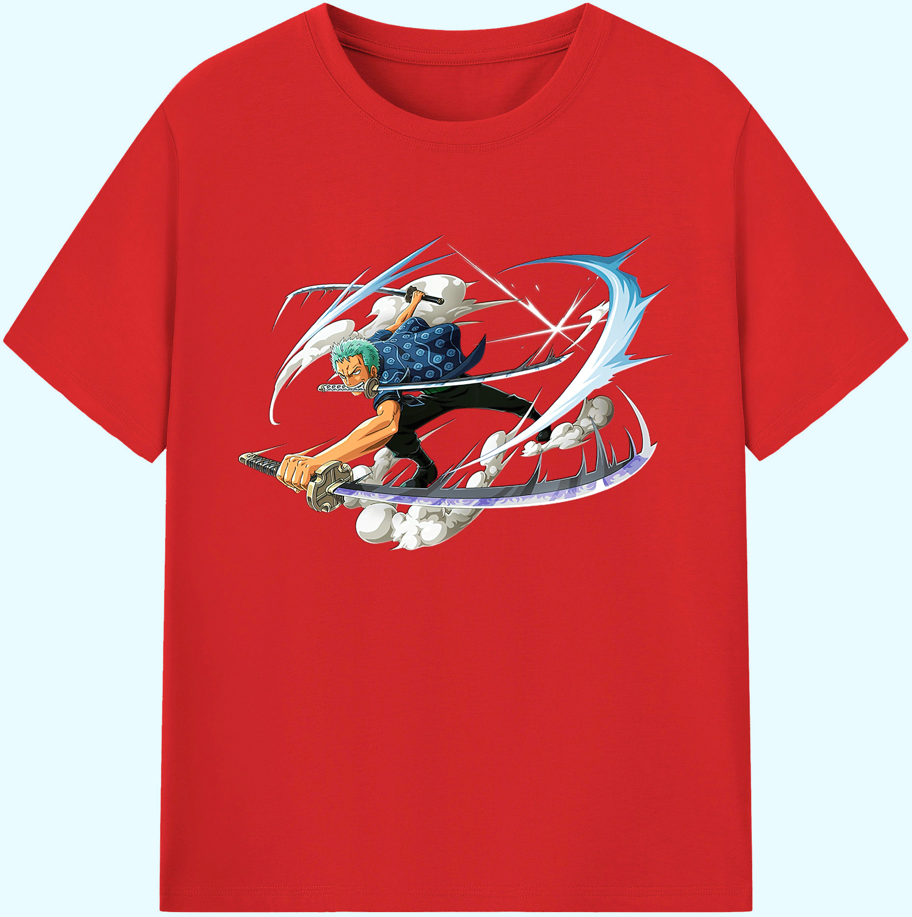 ワンピース ロロノア・ゾロ ONE PIECE Roronoa Zoro 綿100％ メンズ半袖Tシャツ｜肌触りやわらか＆通気性