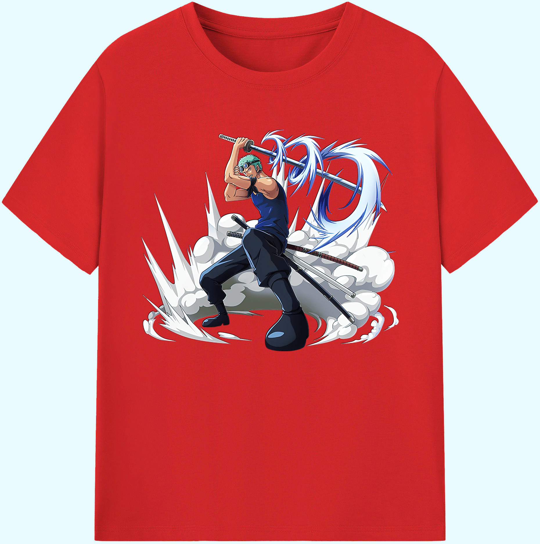 ワンピース ロロノア・ゾロ ONE PIECE Roronoa Zoro 綿100％ メンズ半袖Tシャツ｜肌触りやわらか＆通気性