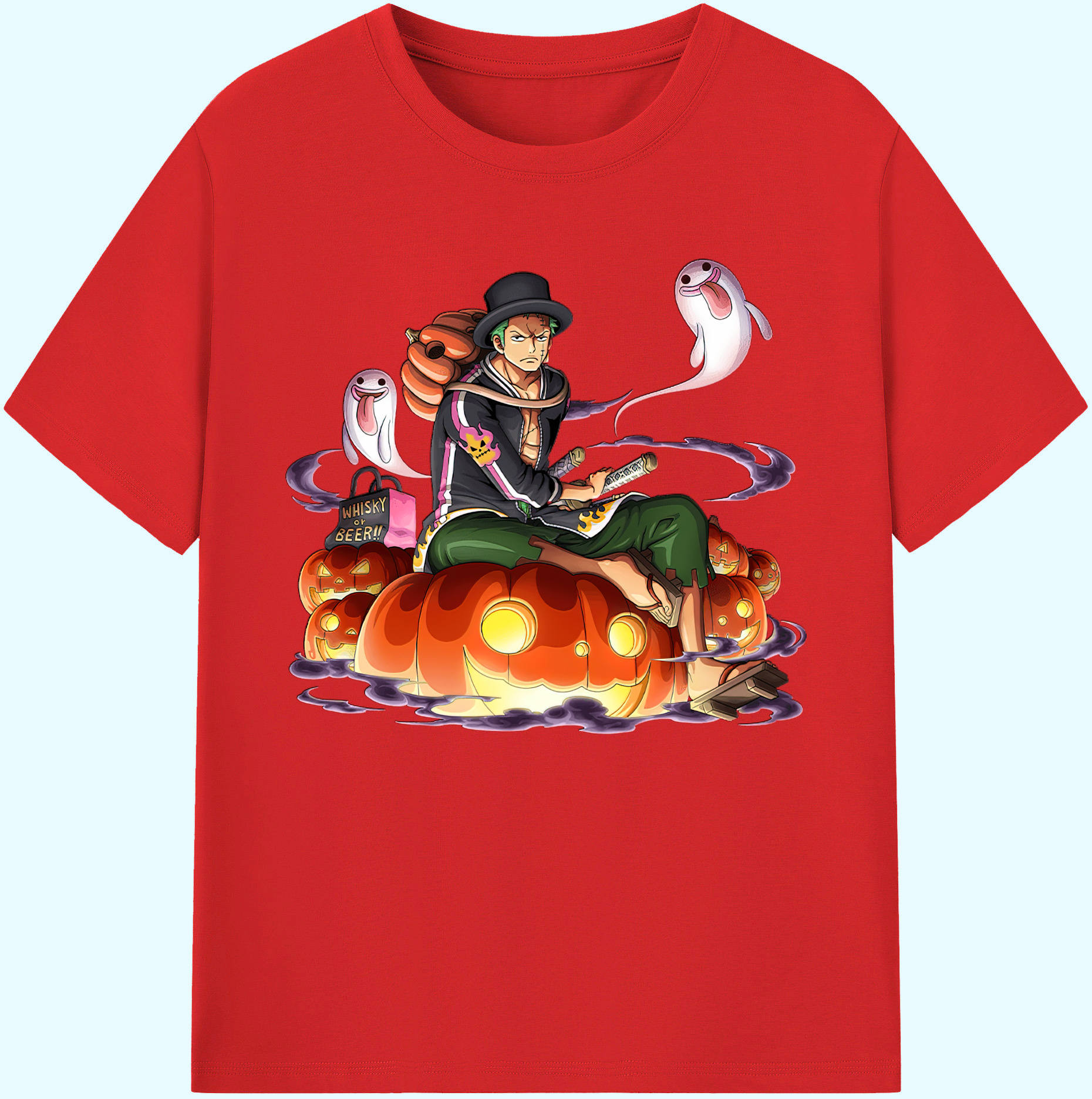 ワンピース ロロノア・ゾロ ONE PIECE Roronoa Zoro 綿100％ メンズ半袖Tシャツ｜肌触りやわらか＆通気性