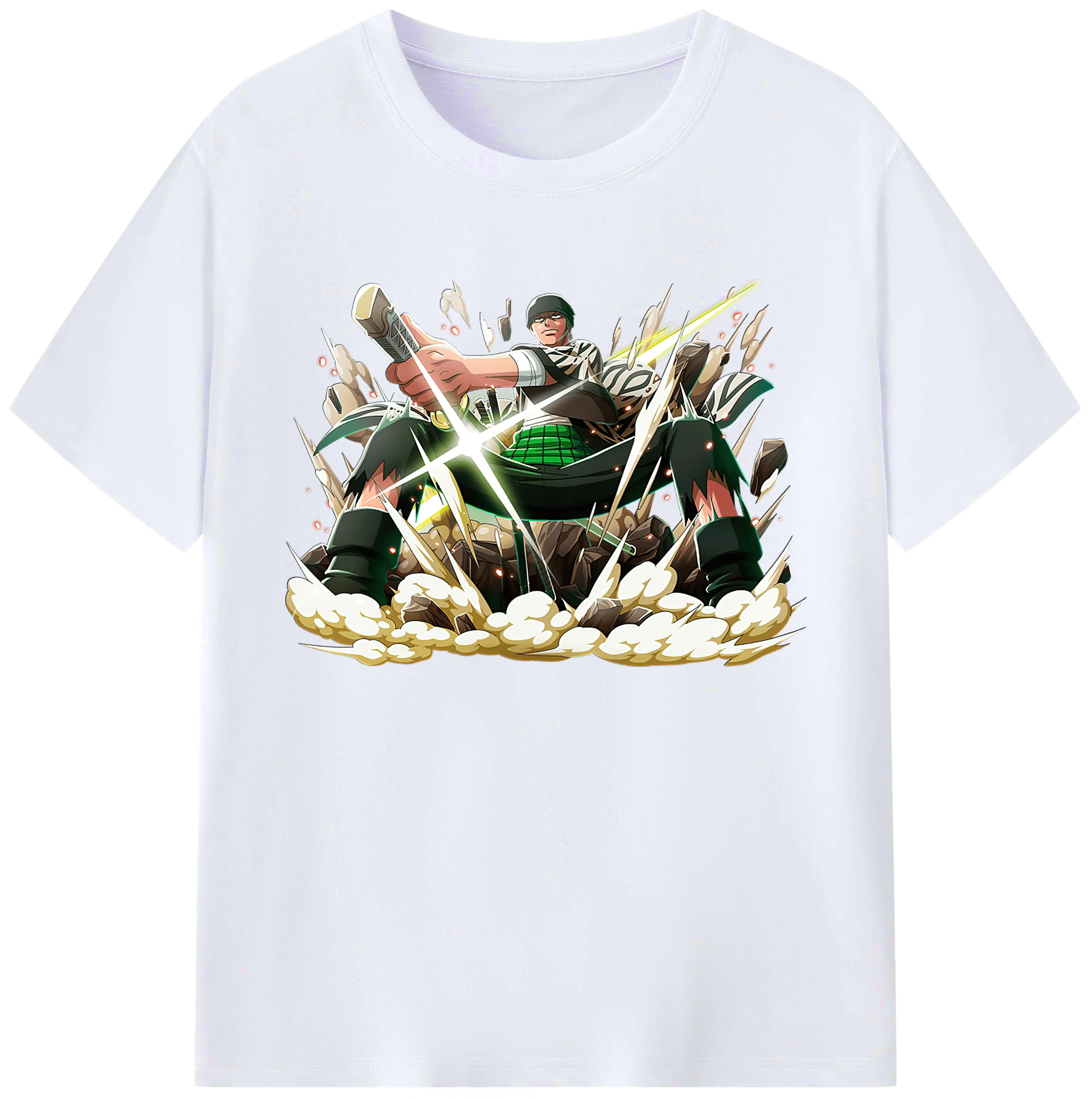 ワンピース ロロノア・ゾロ ONE PIECE Roronoa Zoro 綿100％ メンズ半袖Tシャツ｜肌触りやわらか＆通気性