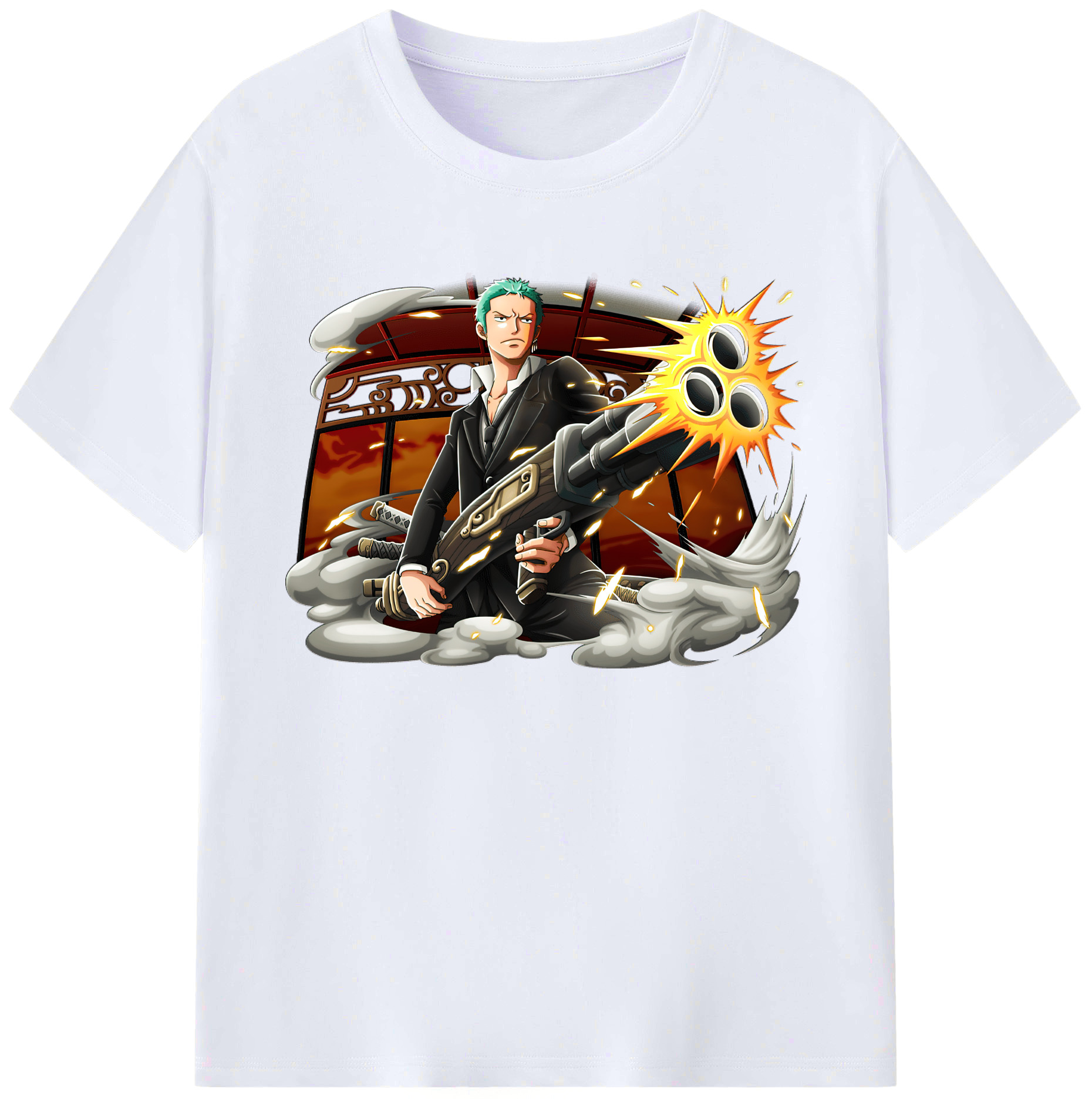 ワンピース ロロノア・ゾロ ONE PIECE Roronoa Zoro 綿100％ メンズ半袖Tシャツ｜肌触りやわらか＆通気性