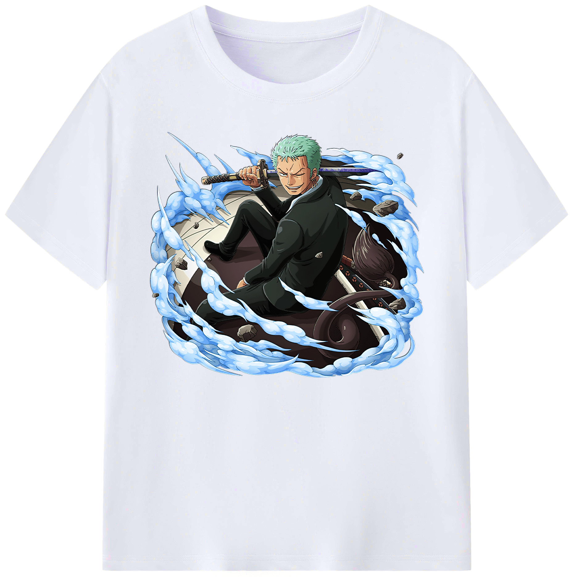 ワンピース ロロノア・ゾロ ONE PIECE Roronoa Zoro 綿100％ メンズ半袖Tシャツ｜肌触りやわらか＆通気性