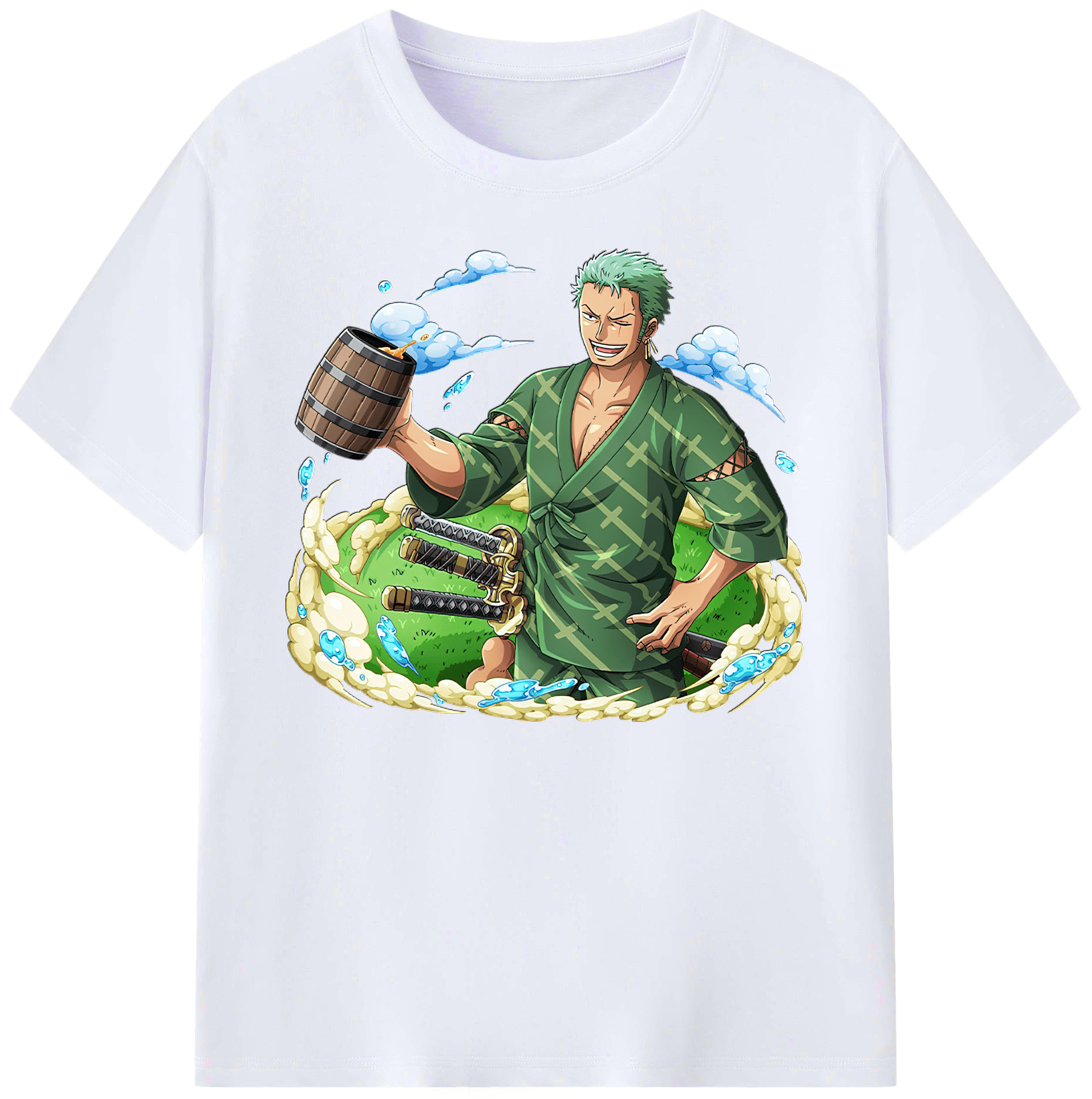 ワンピース ロロノア・ゾロ ONE PIECE Roronoa Zoro 綿100％ メンズ半袖Tシャツ｜肌触りやわらか＆通気性