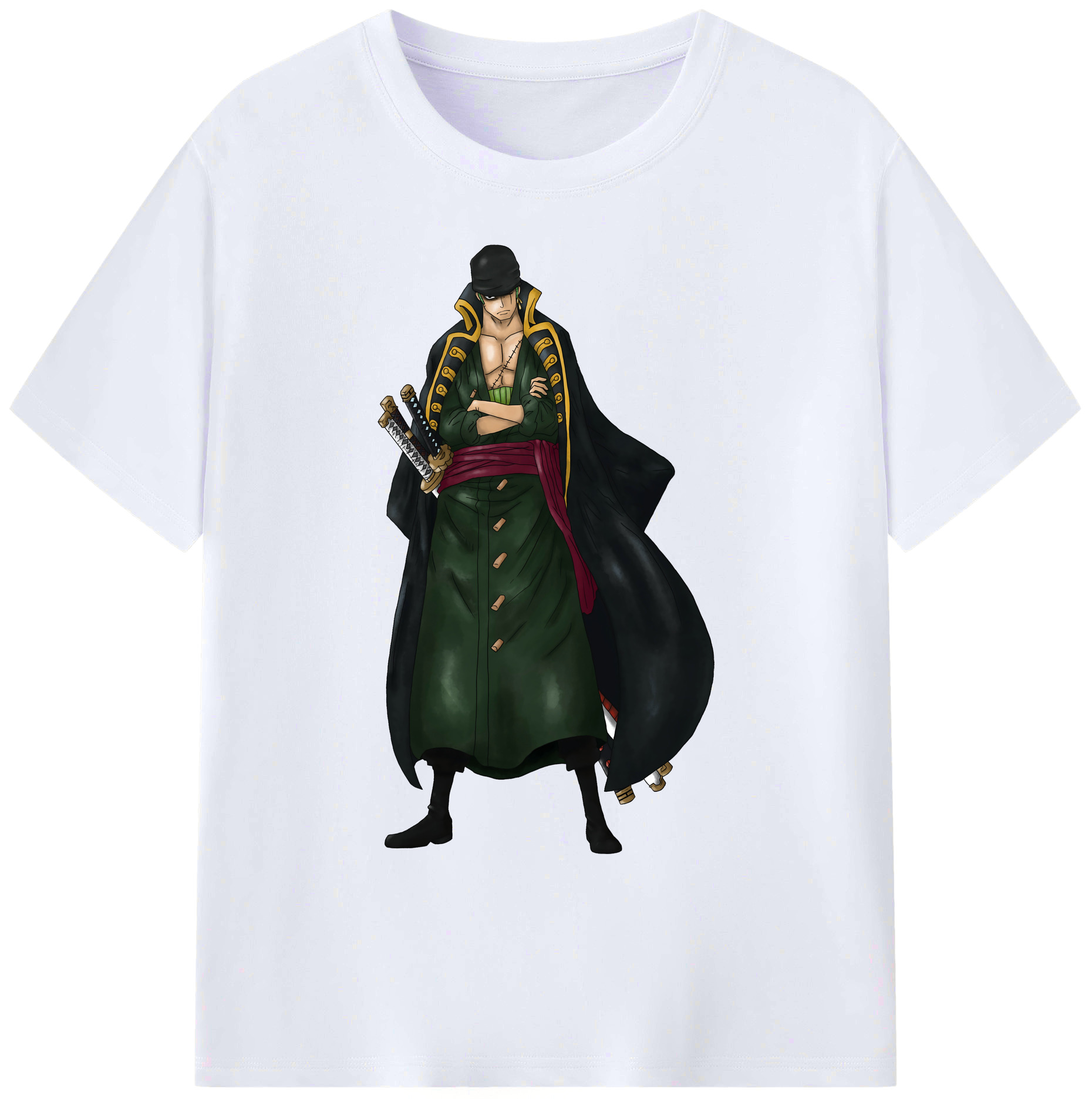 ワンピース ロロノア・ゾロ ONE PIECE Roronoa Zoro 綿100％ メンズ半袖Tシャツ｜肌触りやわらか＆通気性