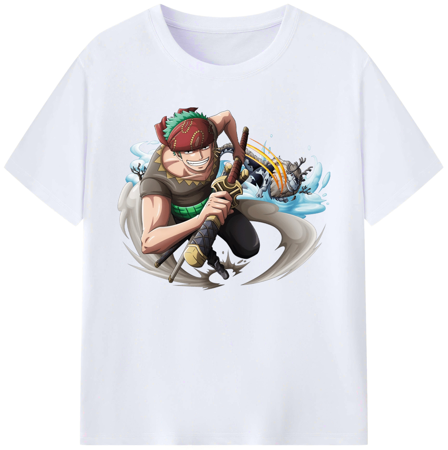 ワンピース ロロノア・ゾロ ONE PIECE Roronoa Zoro 綿100％ メンズ半袖Tシャツ｜肌触りやわらか＆通気性