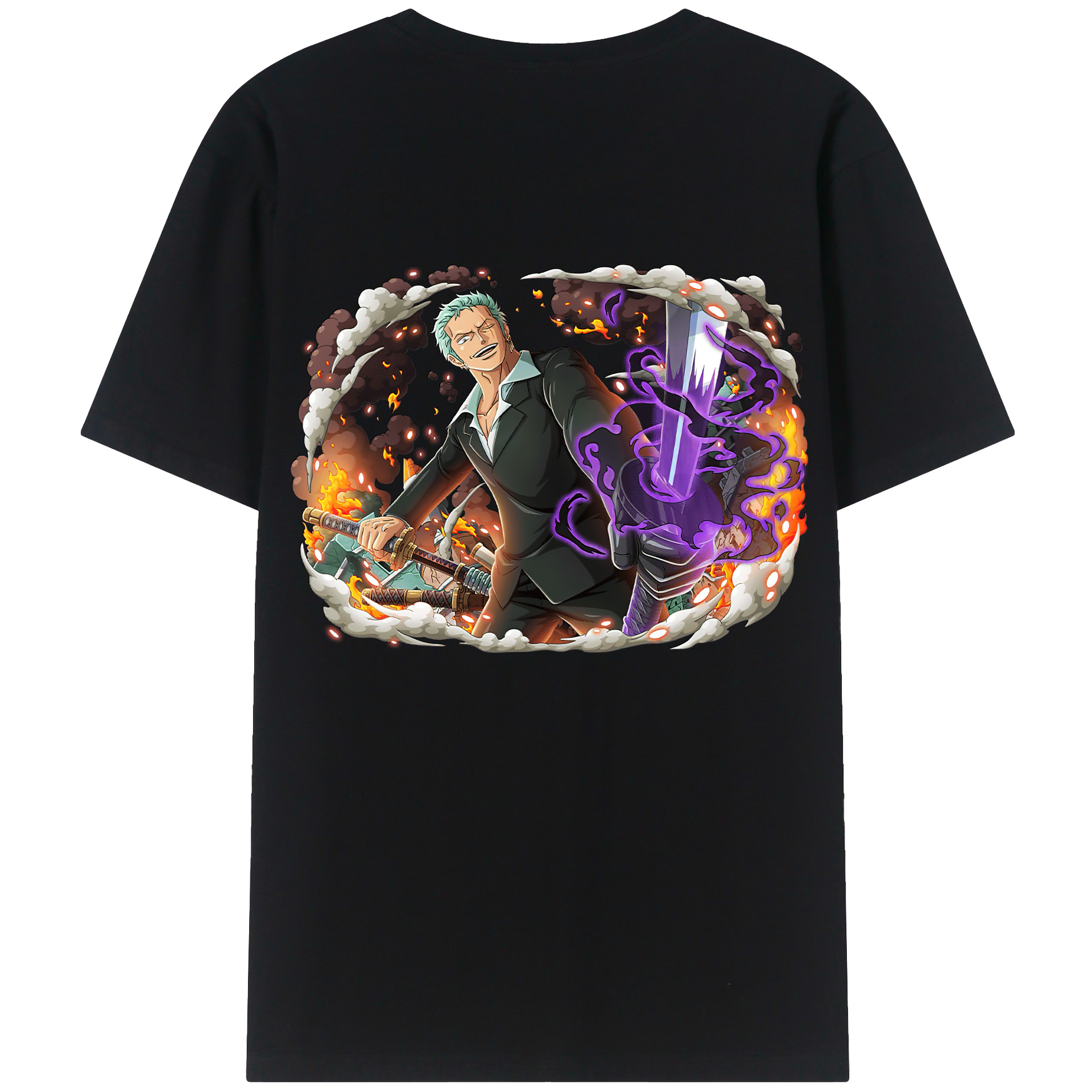 ワンピース ロロノア・ゾロ ONE PIECE Roronoa Zoro レディース半袖Tシャツ(バックプリント)