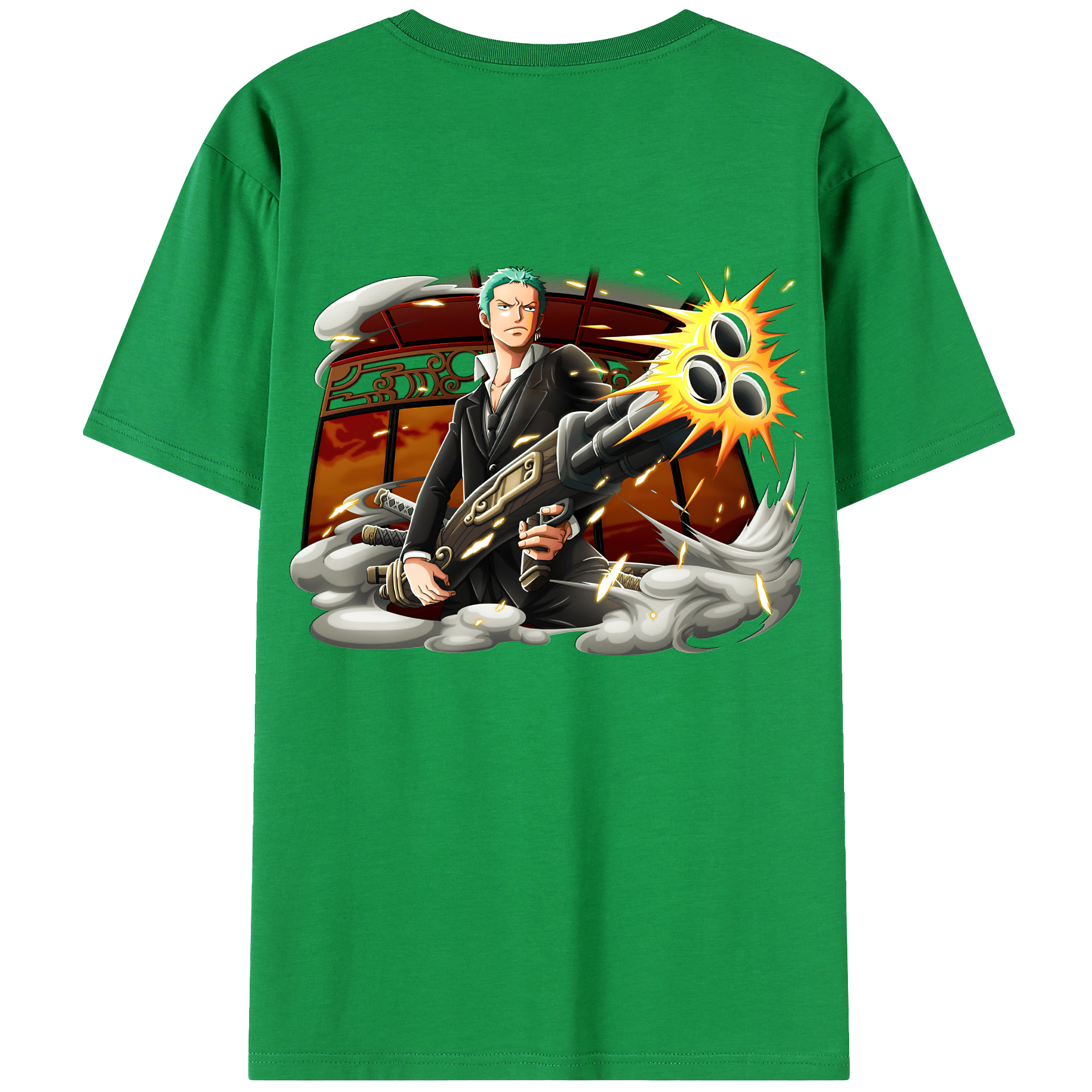 ワンピース ロロノア・ゾロ ONE PIECE Roronoa Zoro レディース半袖Tシャツ(バックプリント)