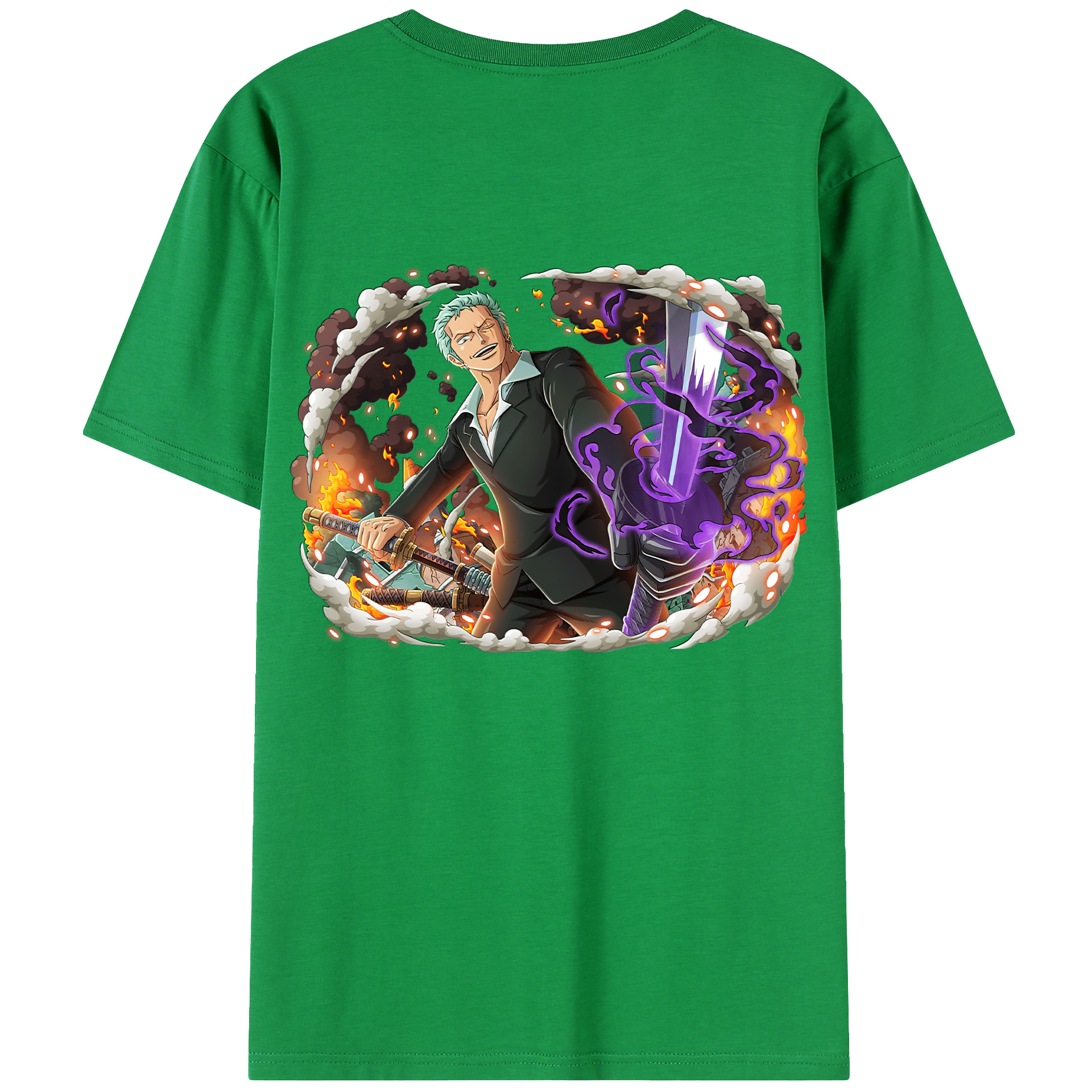 ワンピース ロロノア・ゾロ ONE PIECE Roronoa Zoro レディース半袖Tシャツ(バックプリント)