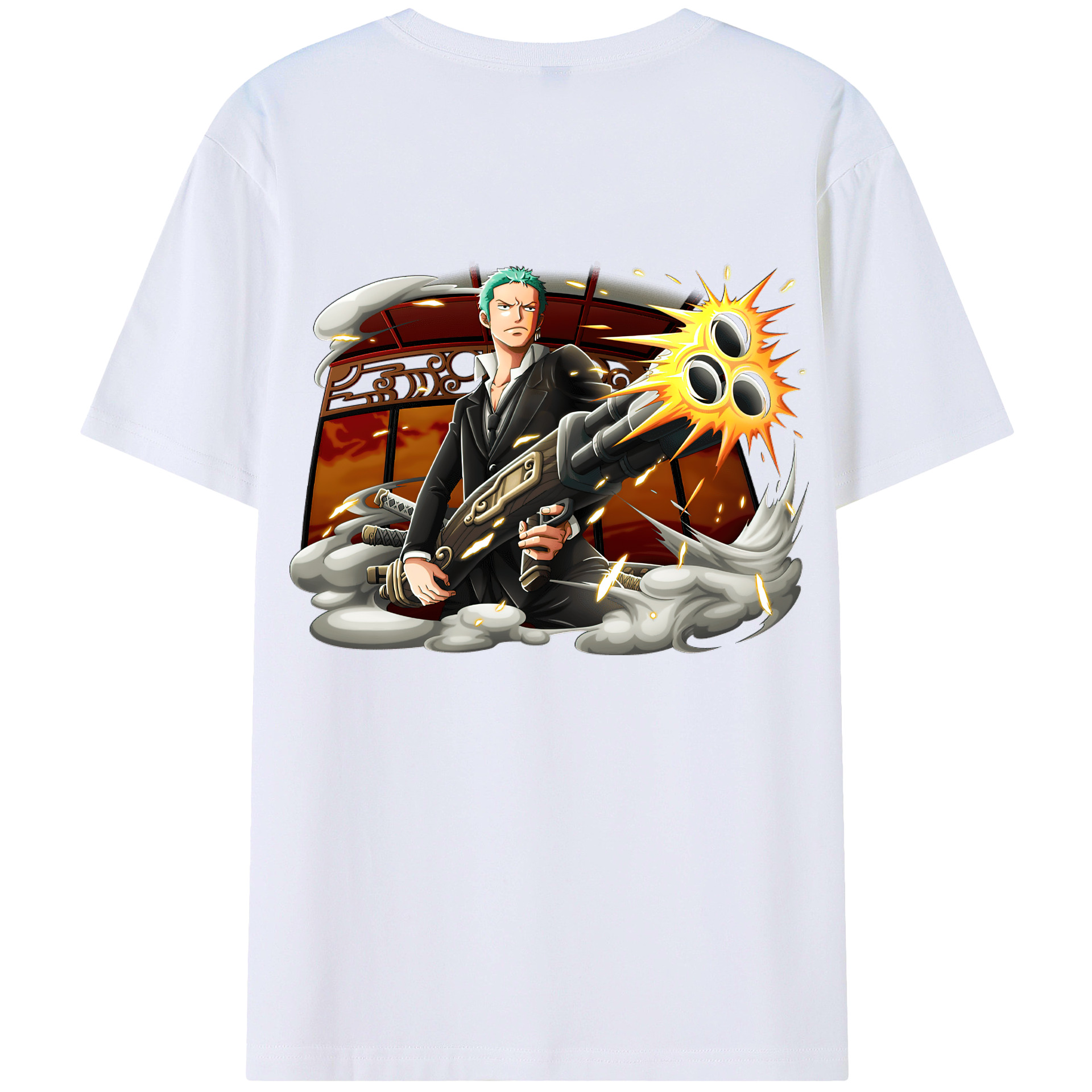 ワンピース ロロノア・ゾロ ONE PIECE Roronoa Zoro レディース半袖Tシャツ(バックプリント)