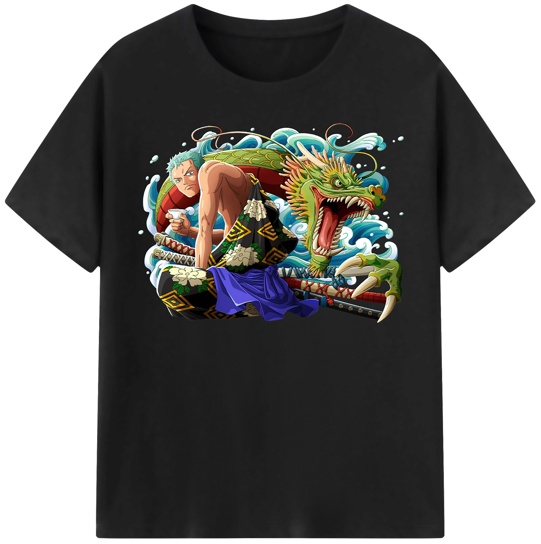 ワンピース ロロノア・ゾロ ONE PIECE Roronoa Zoro レディースカジュアルプリントTシャツ（綿100％）