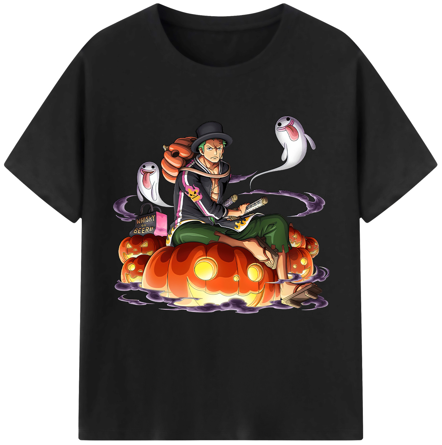 ワンピース ロロノア・ゾロ ONE PIECE Roronoa Zoro レディースカジュアルプリントTシャツ（綿100％）