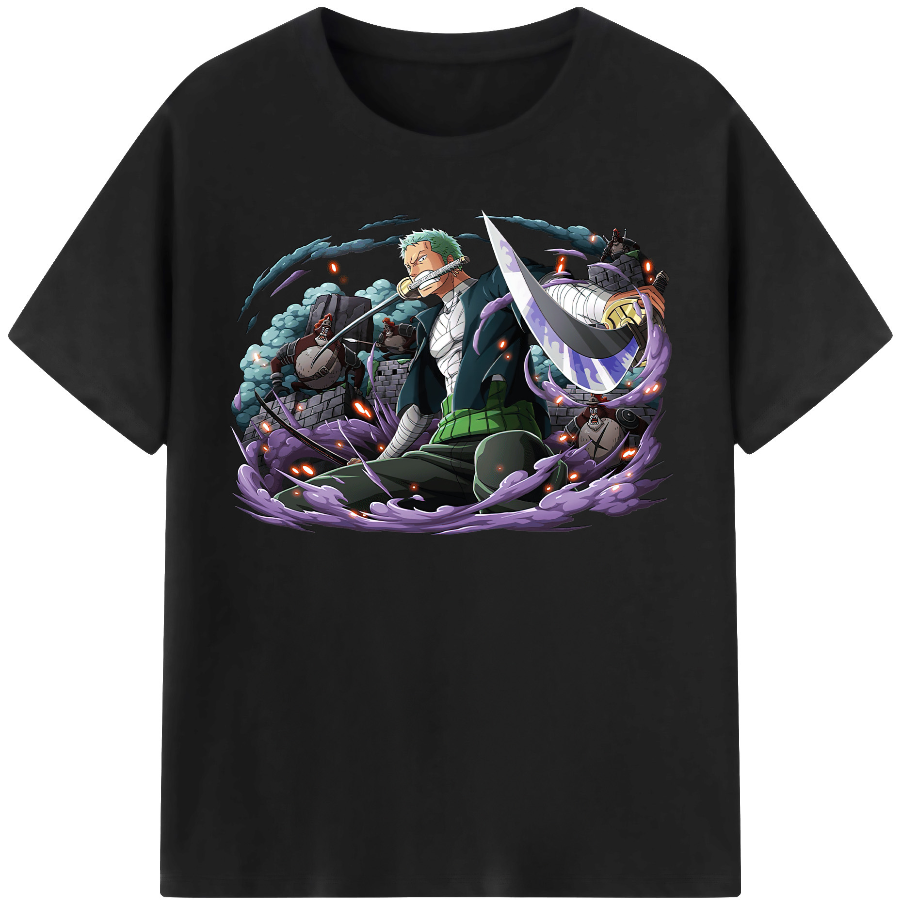 ワンピース ロロノア・ゾロ ONE PIECE Roronoa Zoro レディースカジュアルプリントTシャツ（綿100％）