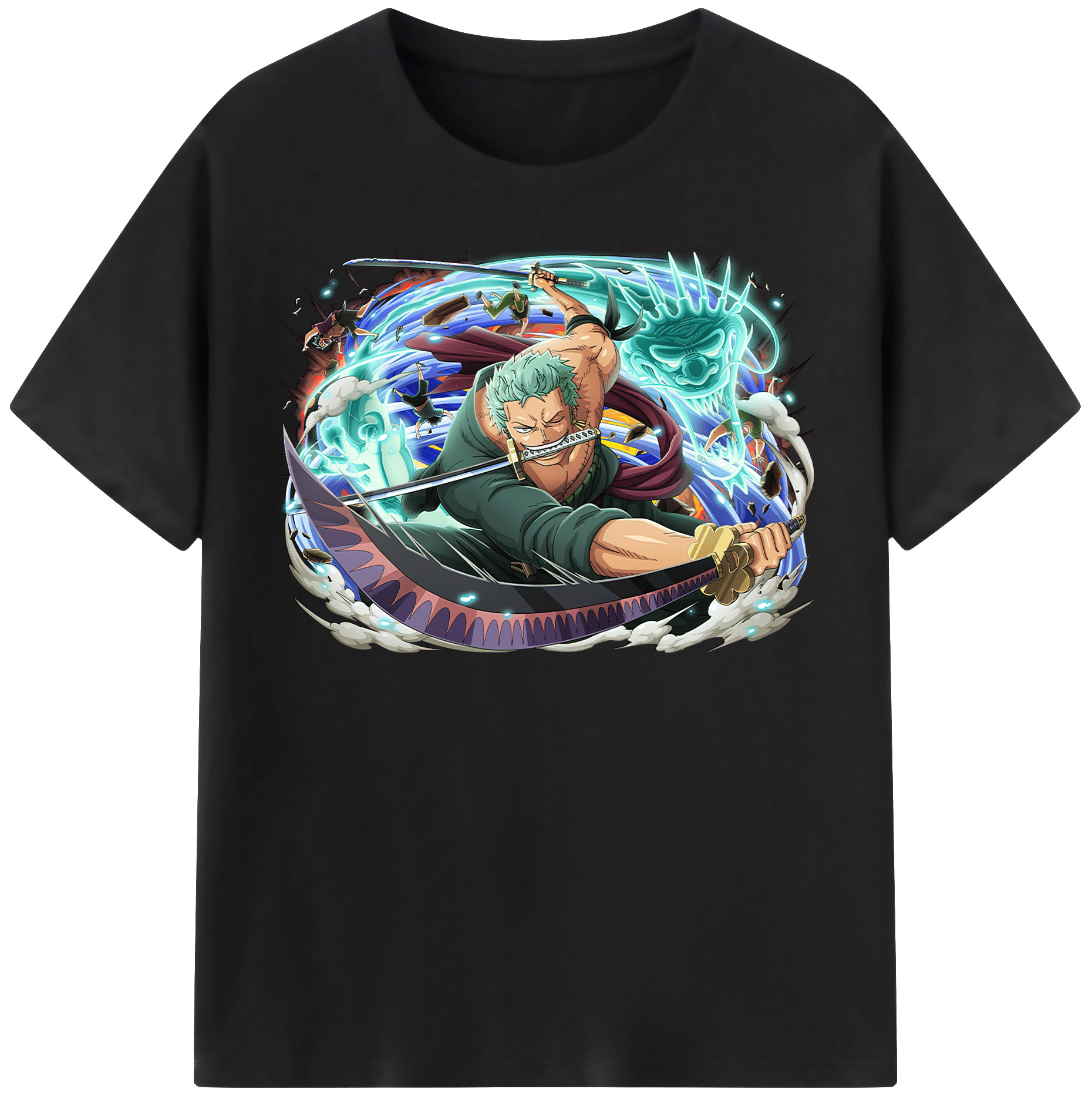 ワンピース ロロノア・ゾロ ONE PIECE Roronoa Zoro レディースカジュアルプリントTシャツ（綿100％）