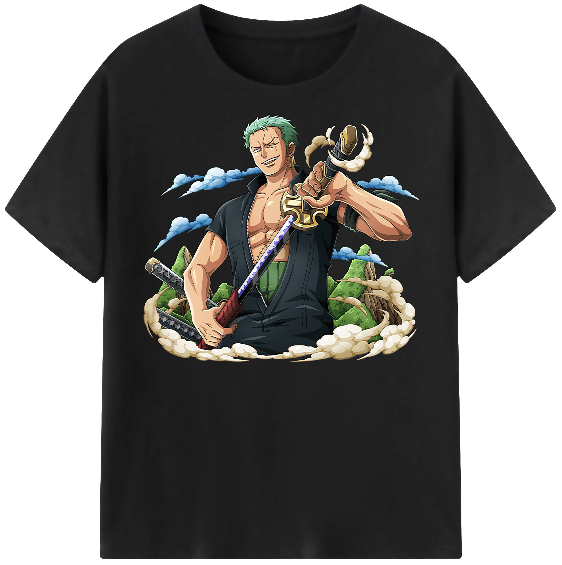 ワンピース ロロノア・ゾロ ONE PIECE Roronoa Zoro レディースカジュアルプリントTシャツ（綿100％）