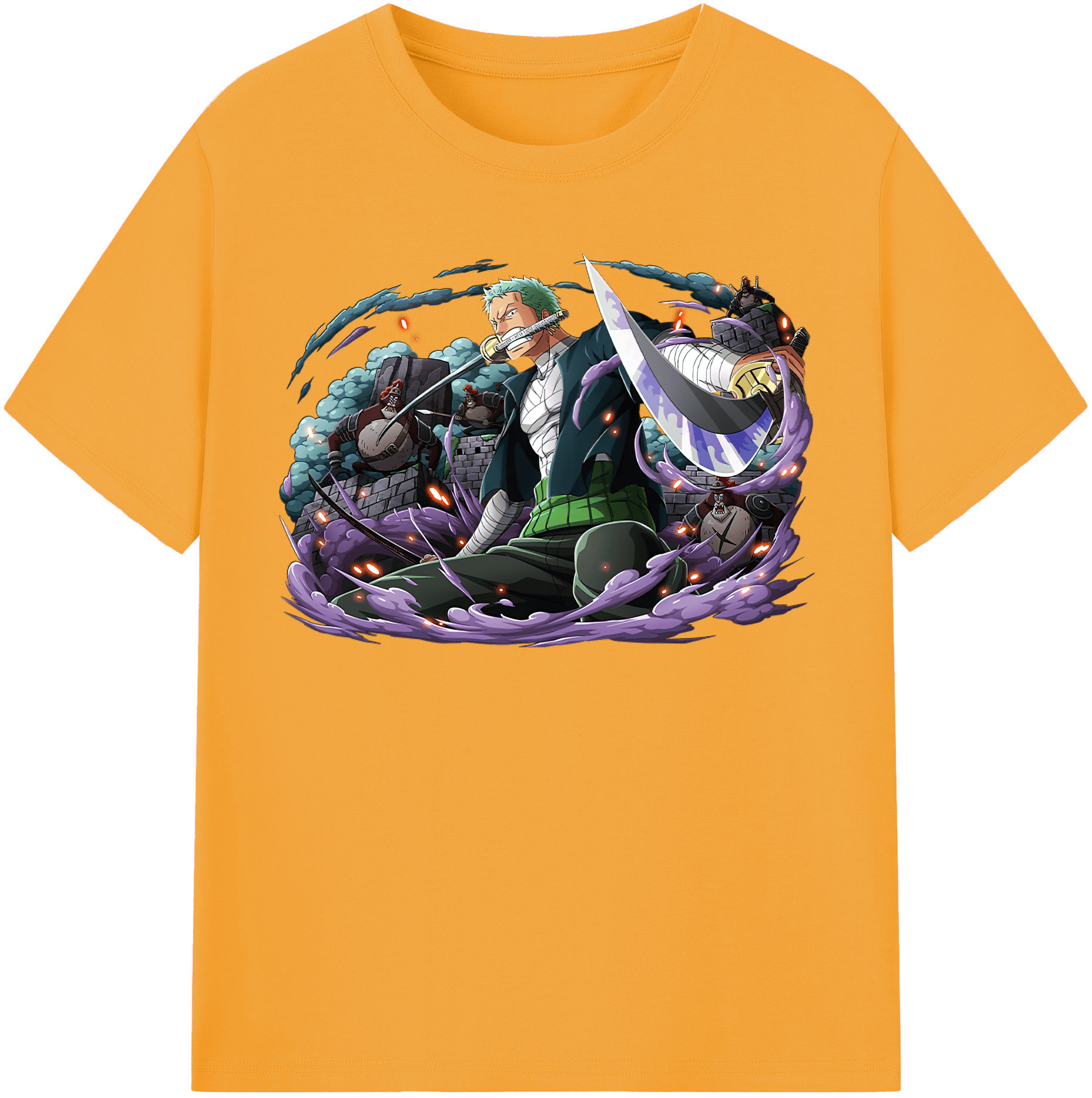 ワンピース ロロノア・ゾロ ONE PIECE Roronoa Zoro レディースカジュアルプリントTシャツ（綿100％）