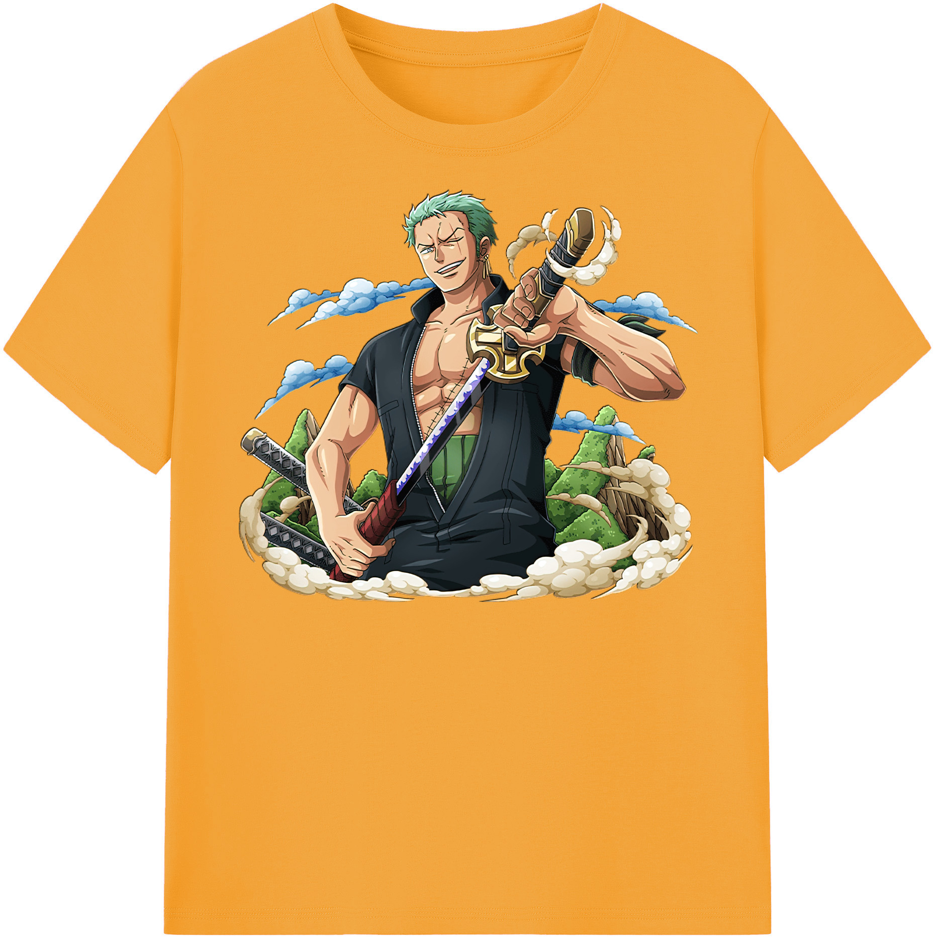 ワンピース ロロノア・ゾロ ONE PIECE Roronoa Zoro レディースカジュアルプリントTシャツ（綿100％）