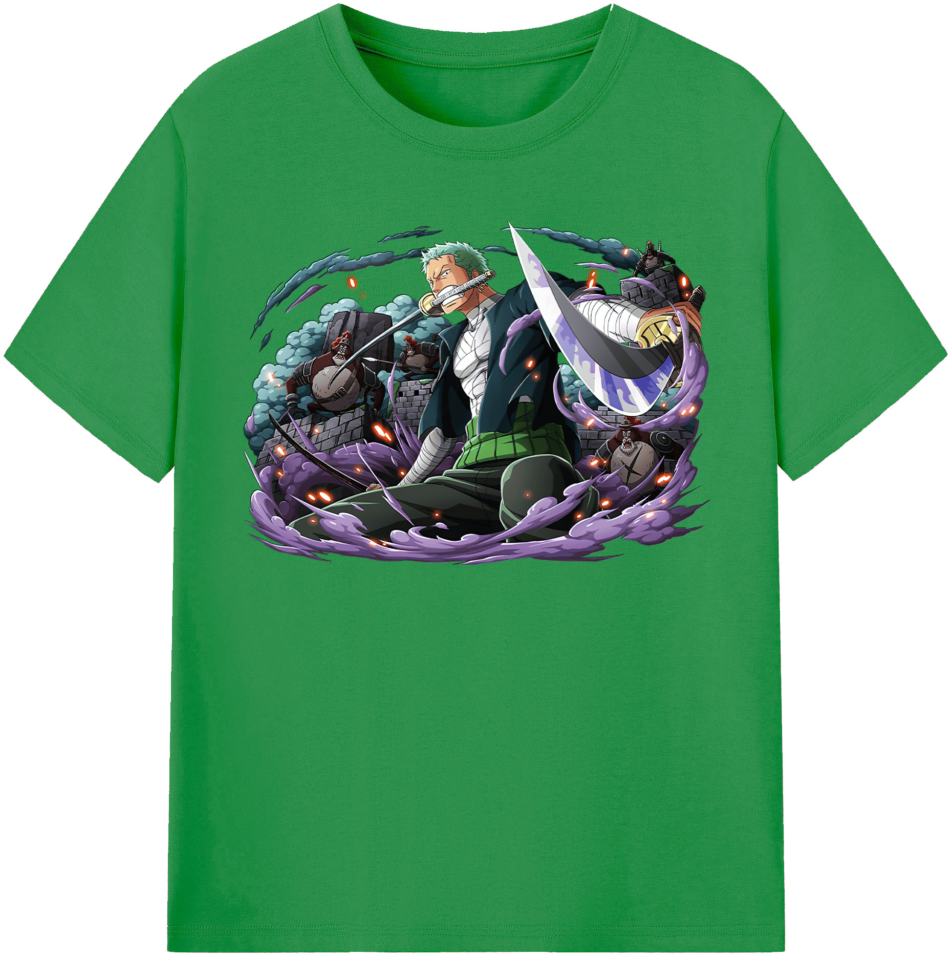 ワンピース ロロノア・ゾロ ONE PIECE Roronoa Zoro レディースカジュアルプリントTシャツ（綿100％）