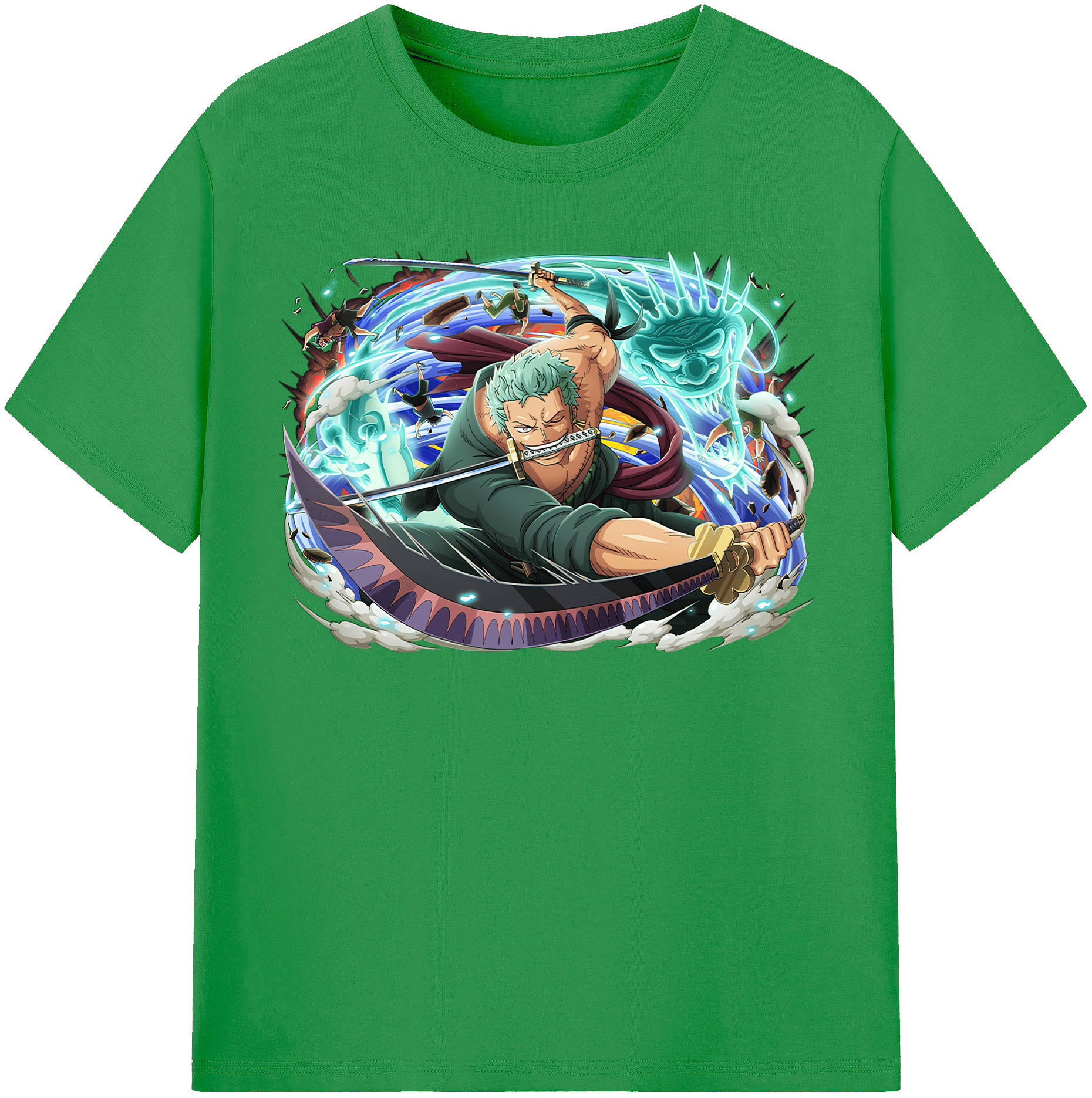 ワンピース ロロノア・ゾロ ONE PIECE Roronoa Zoro レディースカジュアルプリントTシャツ（綿100％）
