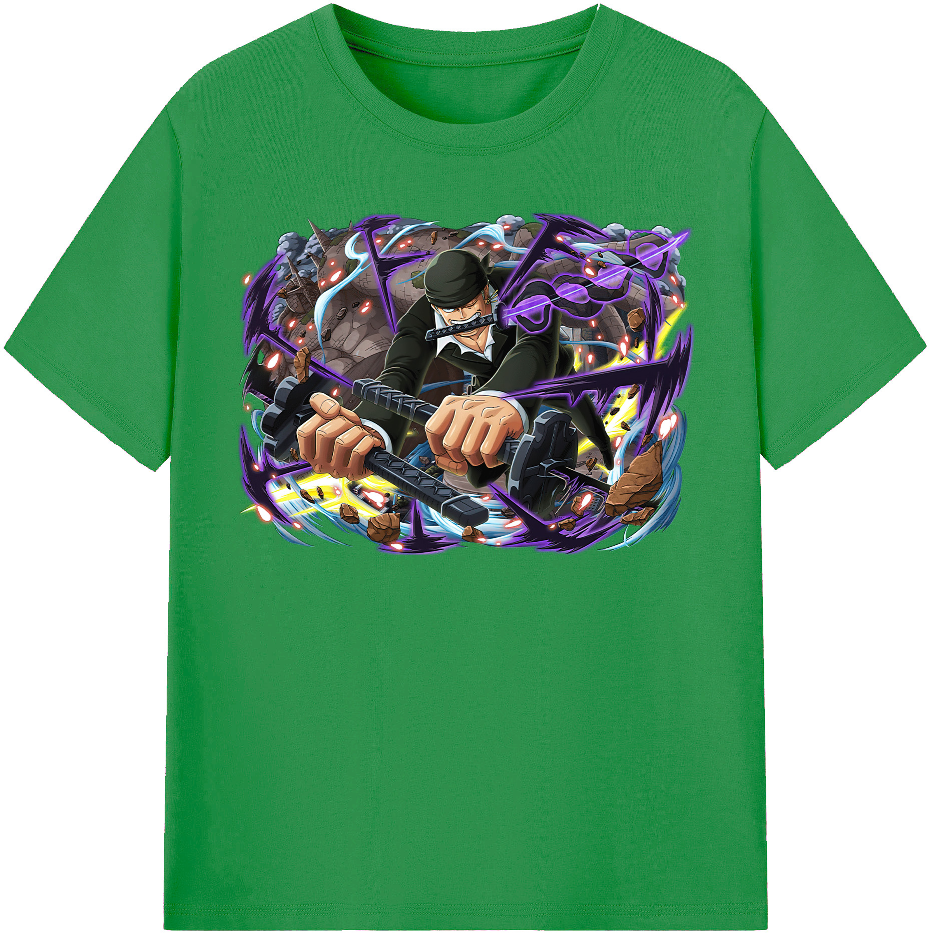 ワンピース ロロノア・ゾロ ONE PIECE Roronoa Zoro レディースカジュアルプリントTシャツ（綿100％）