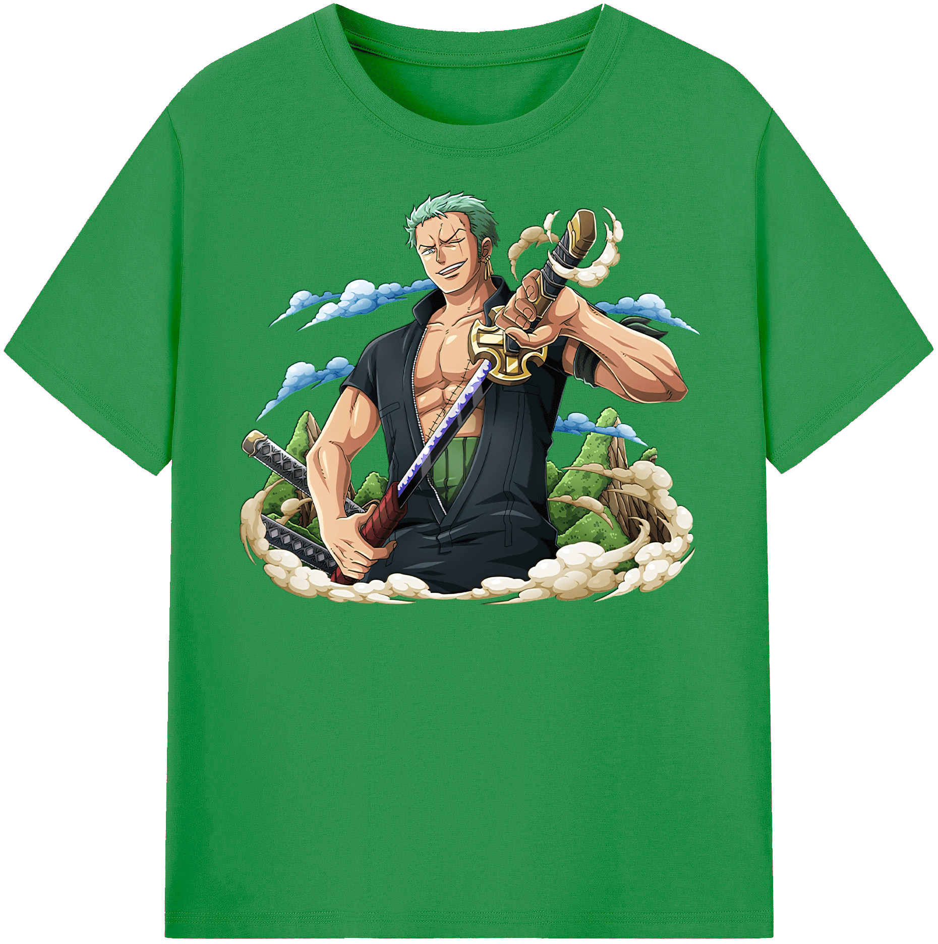 ワンピース ロロノア・ゾロ ONE PIECE Roronoa Zoro レディースカジュアルプリントTシャツ（綿100％）