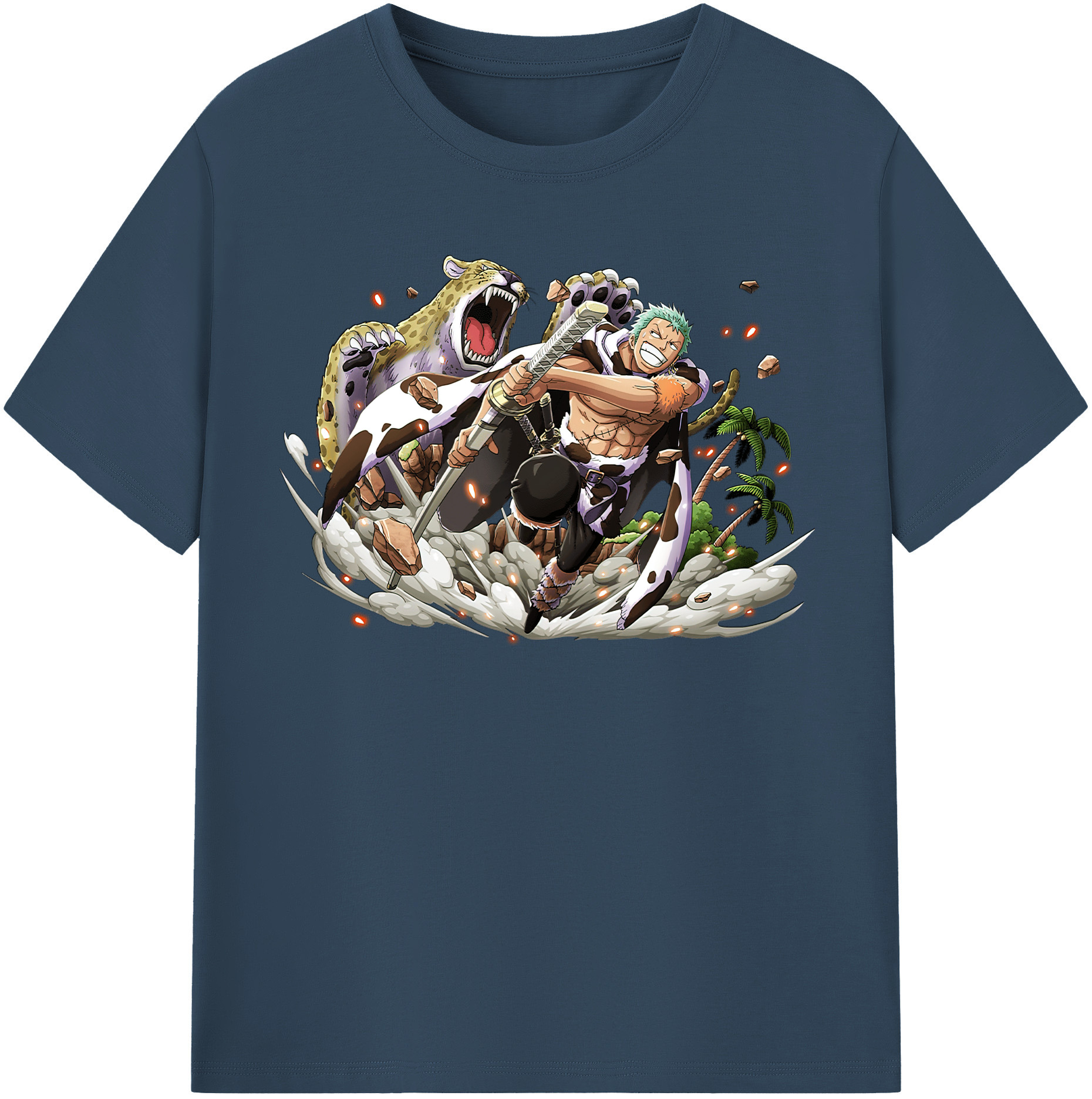 ワンピース ロロノア・ゾロ ONE PIECE Roronoa Zoro レディースカジュアルプリントTシャツ（綿100％）