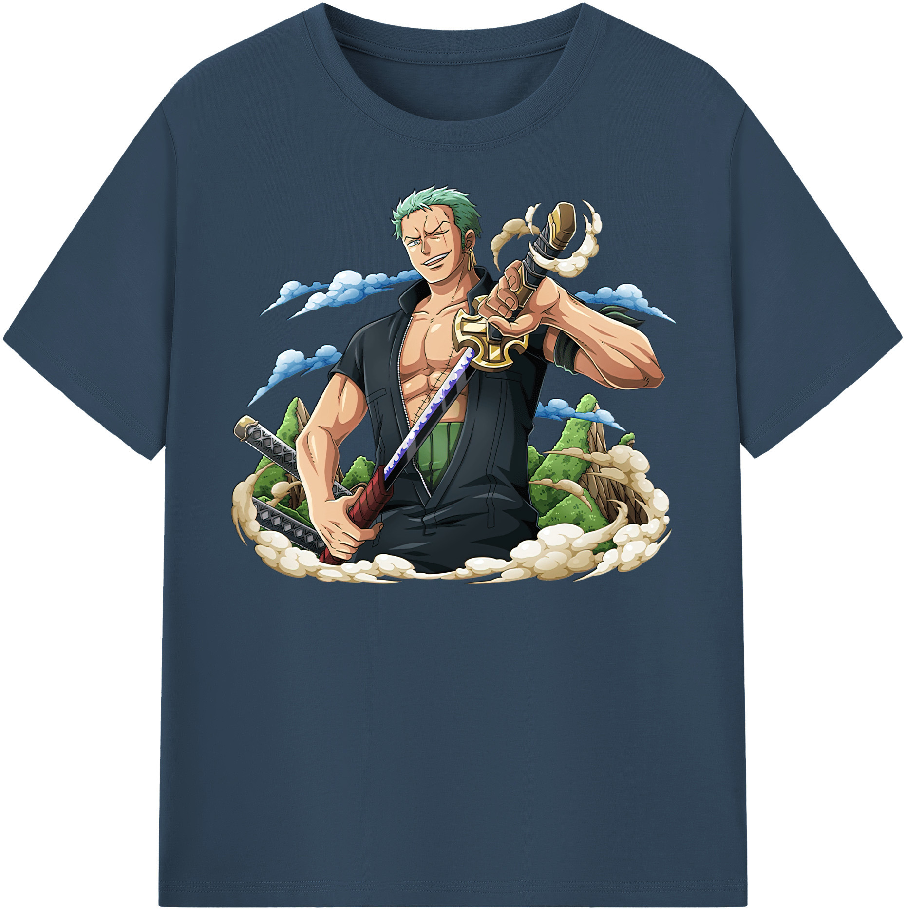 ワンピース ロロノア・ゾロ ONE PIECE Roronoa Zoro レディースカジュアルプリントTシャツ（綿100％）