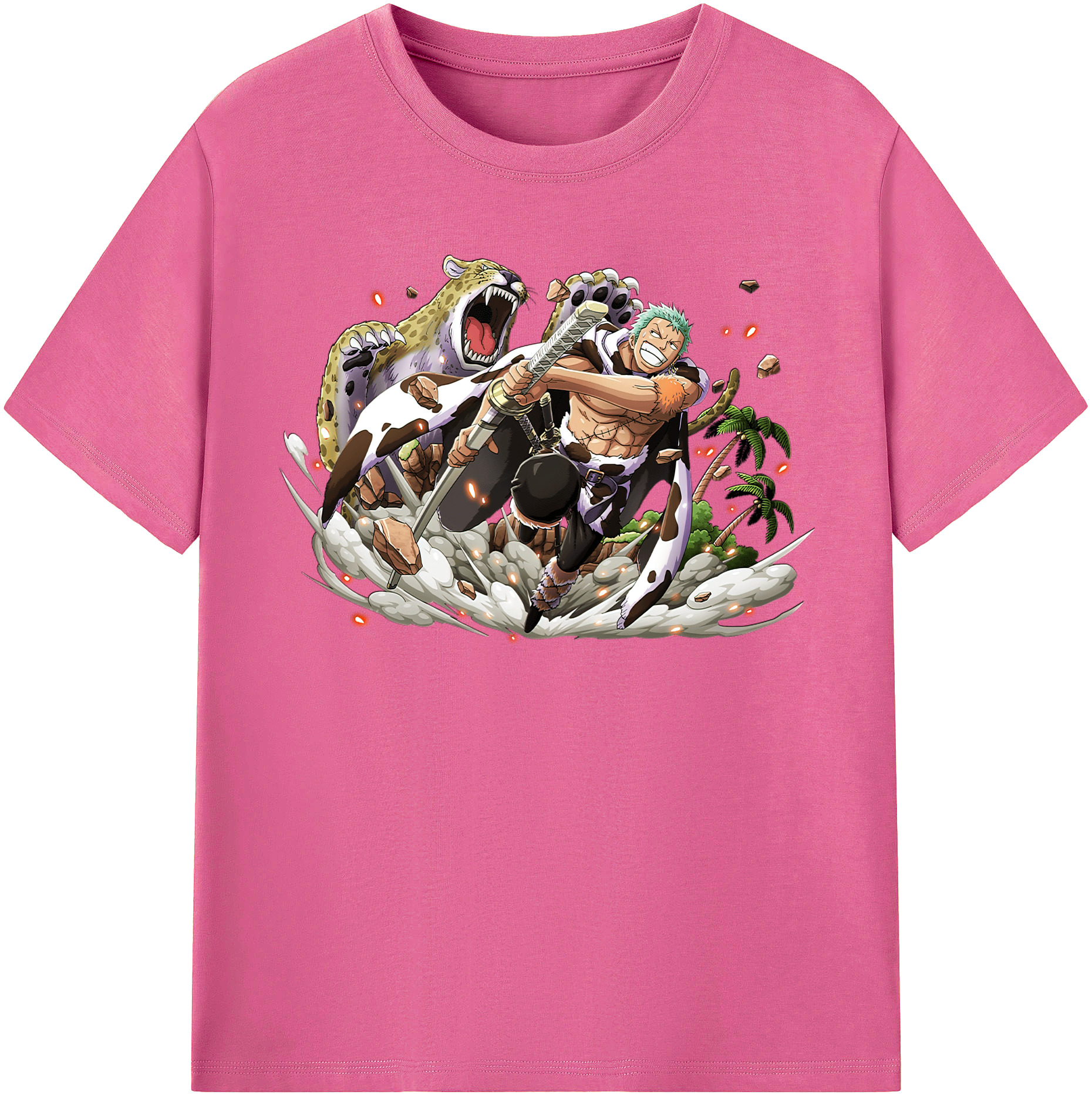 ワンピース ロロノア・ゾロ ONE PIECE Roronoa Zoro レディースカジュアルプリントTシャツ（綿100％）