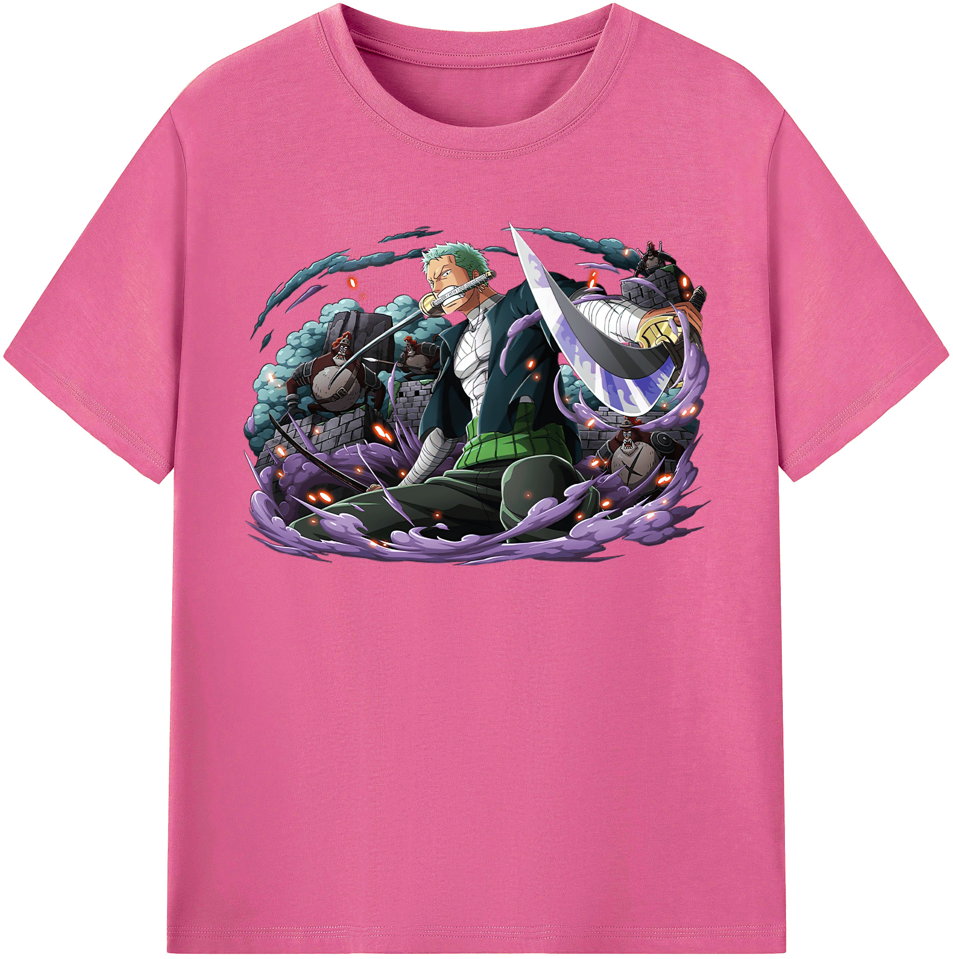 ワンピース ロロノア・ゾロ ONE PIECE Roronoa Zoro レディースカジュアルプリントTシャツ（綿100％）