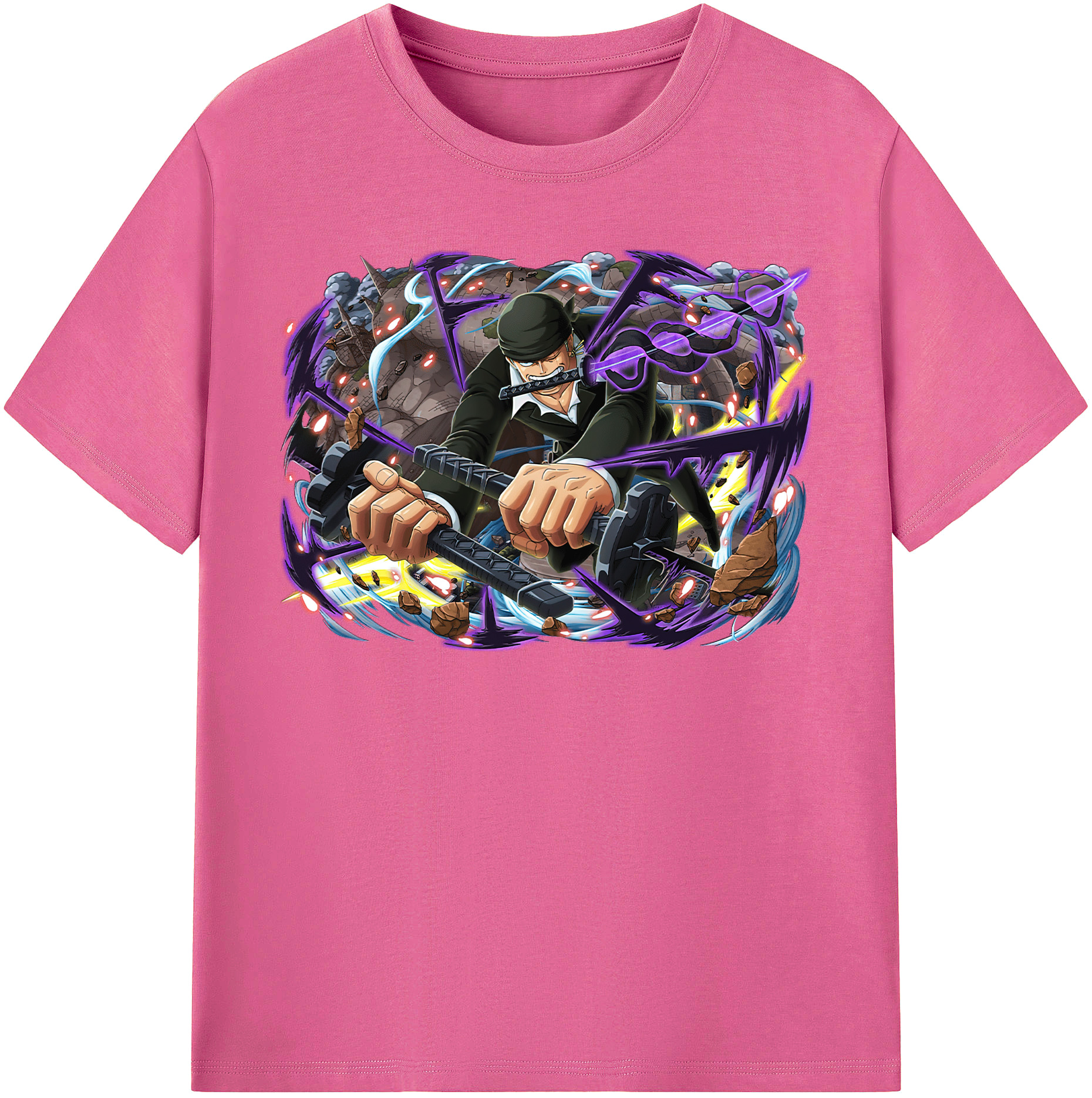 ワンピース ロロノア・ゾロ ONE PIECE Roronoa Zoro レディースカジュアルプリントTシャツ（綿100％）