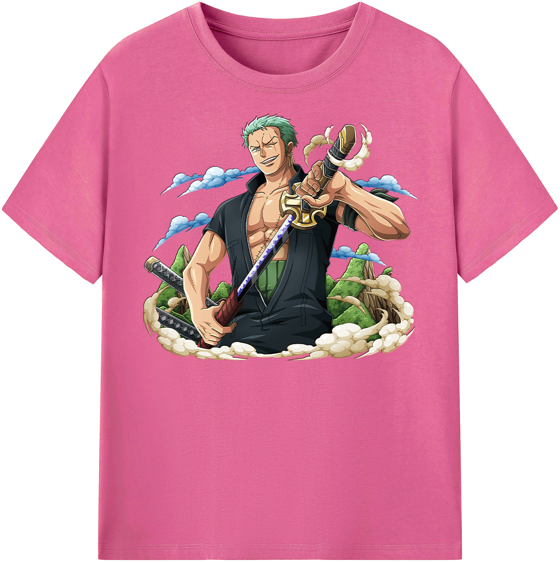 ワンピース ロロノア・ゾロ ONE PIECE Roronoa Zoro レディースカジュアルプリントTシャツ（綿100％）
