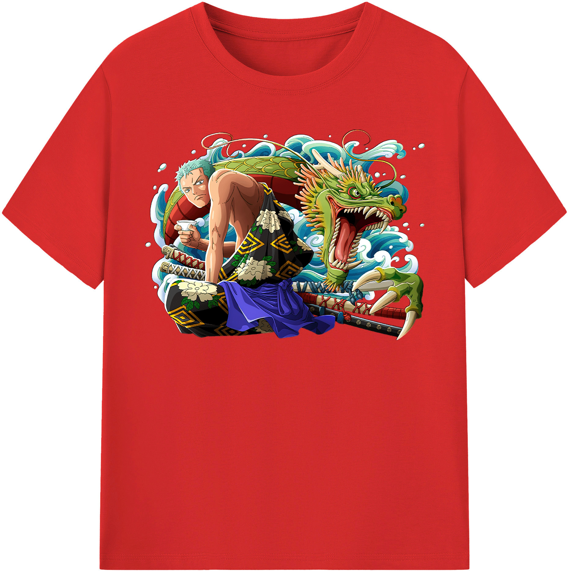 ワンピース ロロノア・ゾロ ONE PIECE Roronoa Zoro レディースカジュアルプリントTシャツ（綿100％）