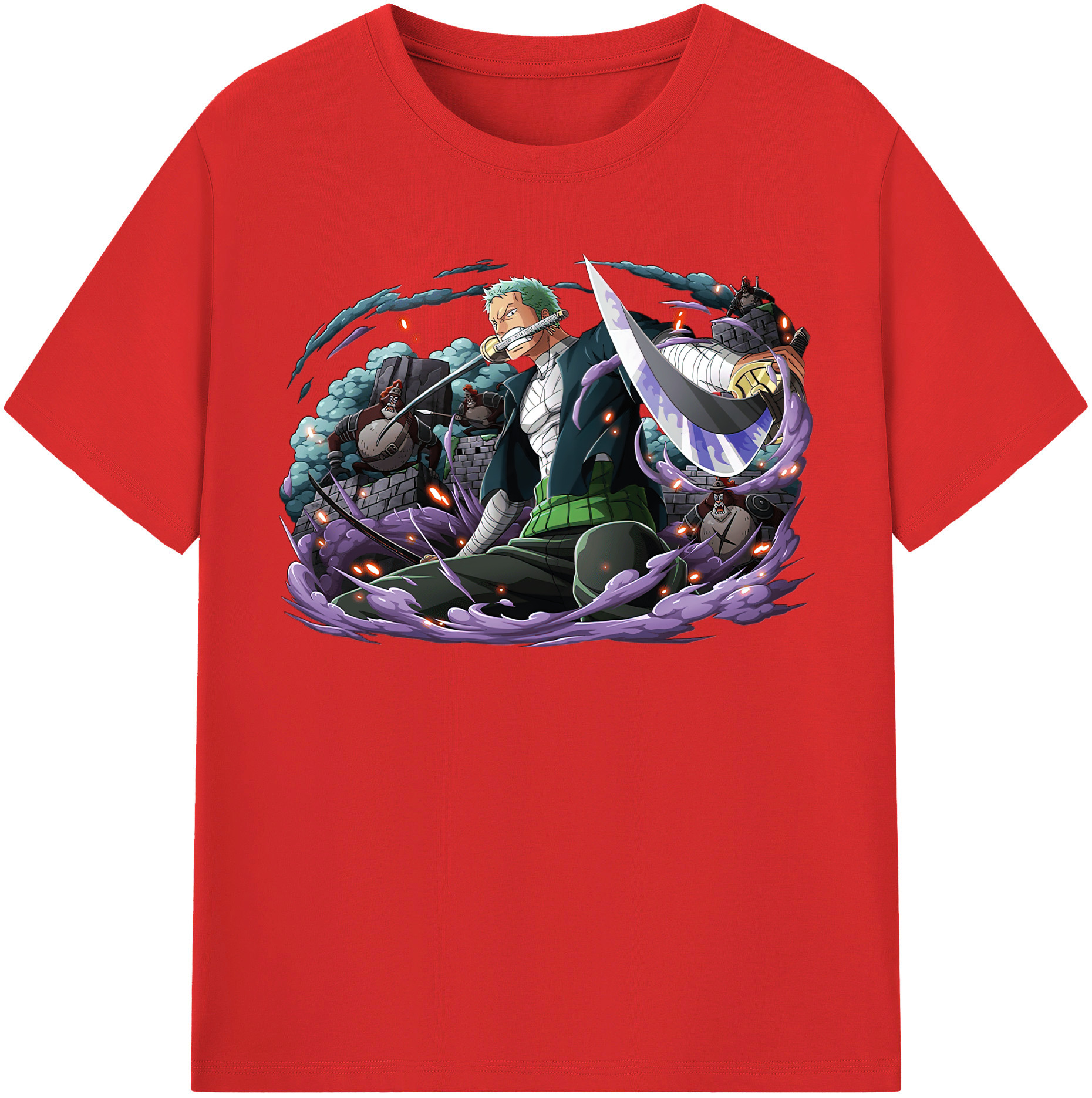 ワンピース ロロノア・ゾロ ONE PIECE Roronoa Zoro レディースカジュアルプリントTシャツ（綿100％）