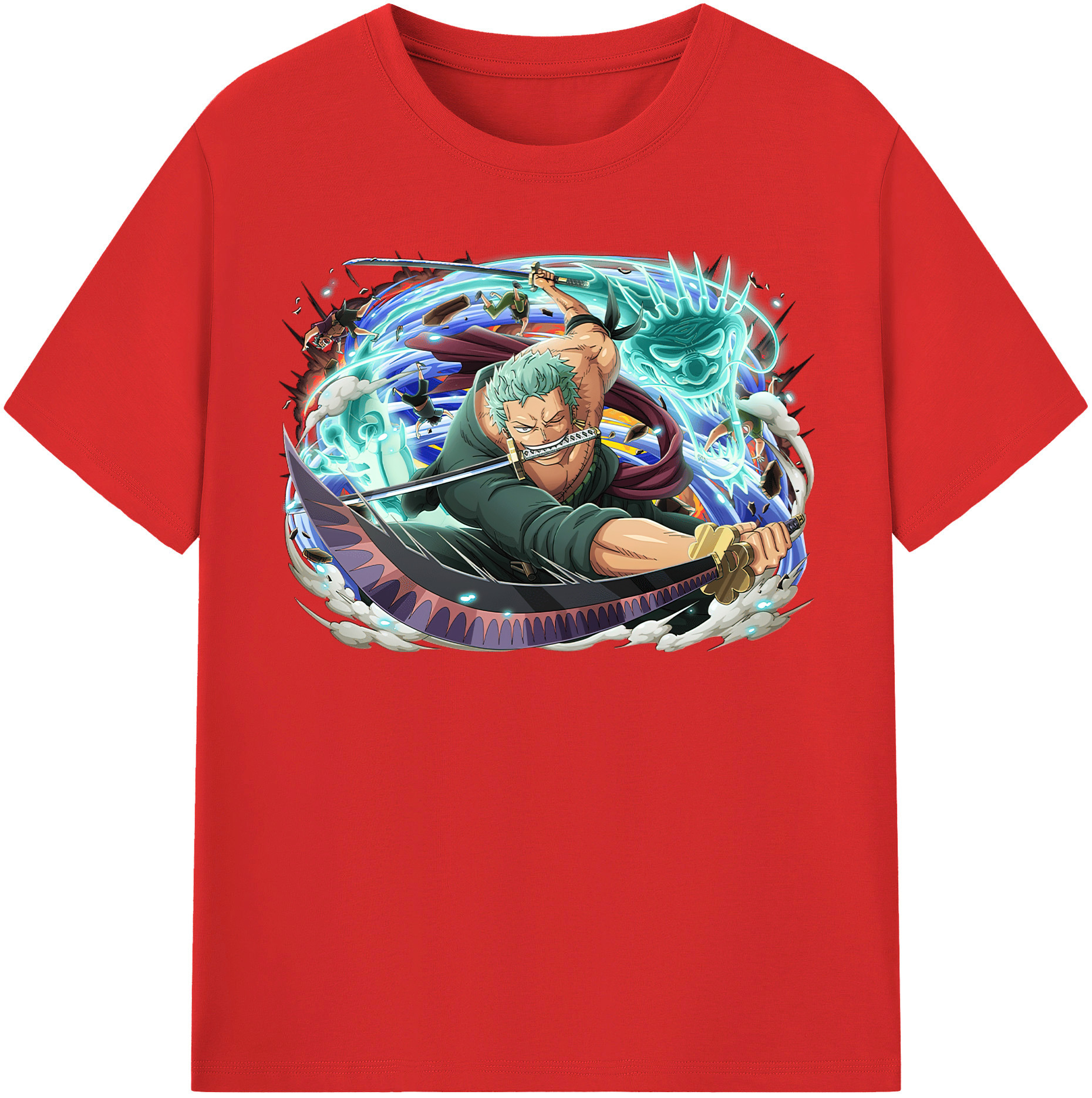 ワンピース ロロノア・ゾロ ONE PIECE Roronoa Zoro レディースカジュアルプリントTシャツ（綿100％）