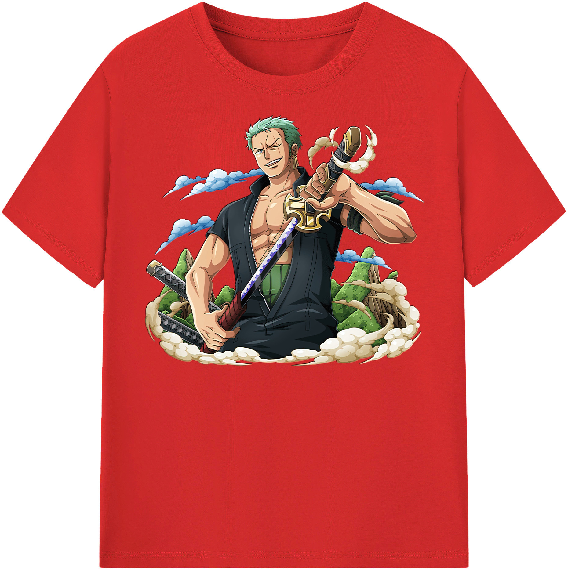 ワンピース ロロノア・ゾロ ONE PIECE Roronoa Zoro レディースカジュアルプリントTシャツ（綿100％）